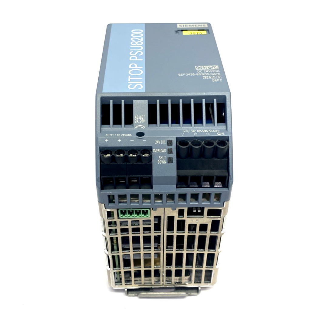 Siemens 6EP3436-8SB00-0AY0 SITOP PSU8200 24V 20A Power Supply 400-500V 3AC - Maverick Industrial Sales