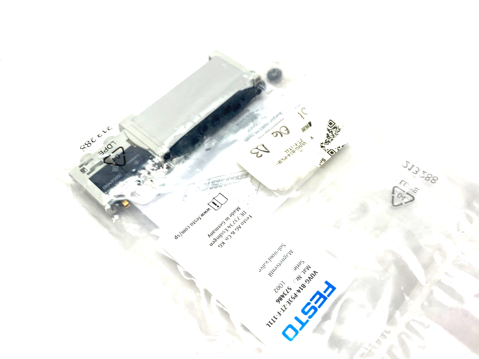 Festo VUVG-B14-P53E-ZT-F-1T1L Solenoid Valve 5/3, Exhausted 573486 - Maverick Industrial Sales