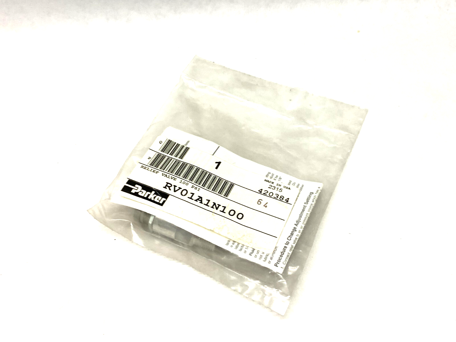 Parker RV01A1N100 Relief Valve 1/4" NPT 100psi - Maverick Industrial Sales