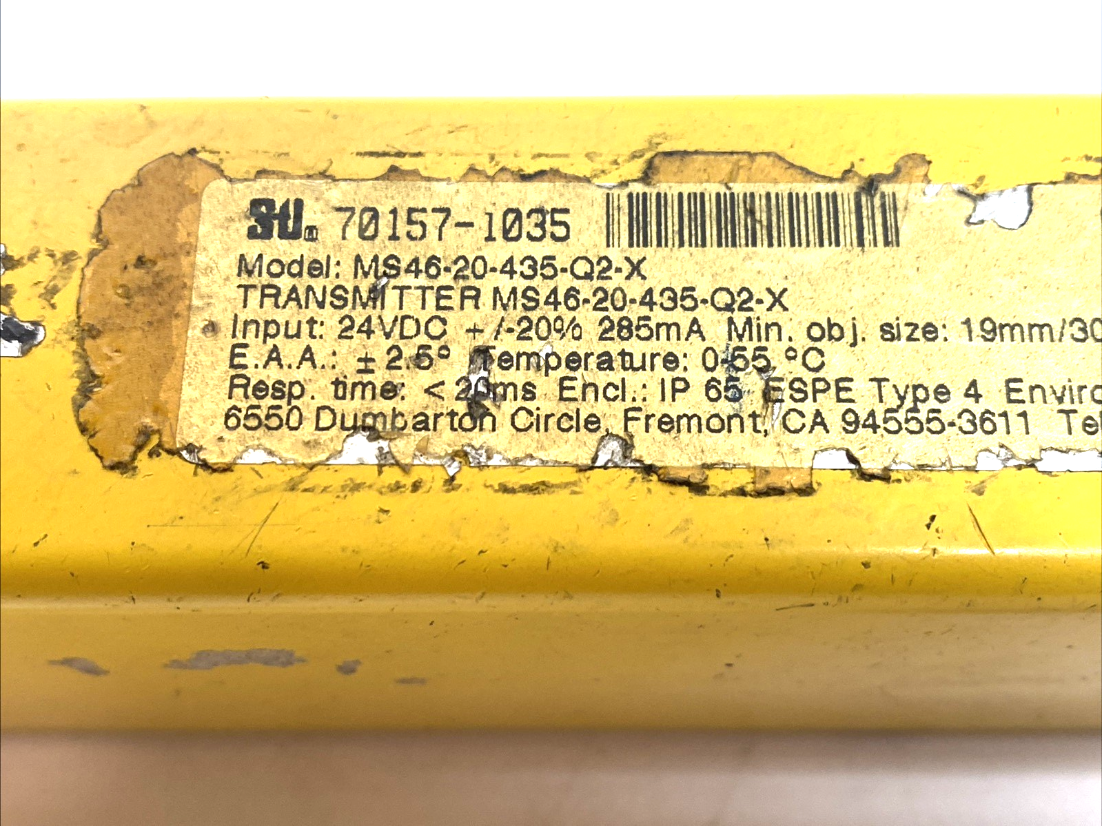 STI MS46-20-435-Q2-X MiniSafe 4600 Light Curtain TX 24VDC - Maverick Industrial Sales