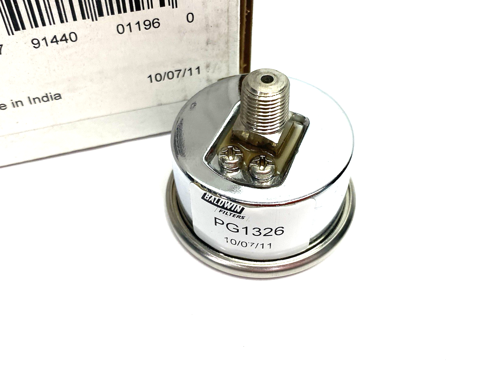 PG1326 | Baldwin Filters Pressure Gauge, 0 To 60 Psi, 1-1/2" Dial, 1/8" NPT - New – Open box - Maverick Industrial Sales
