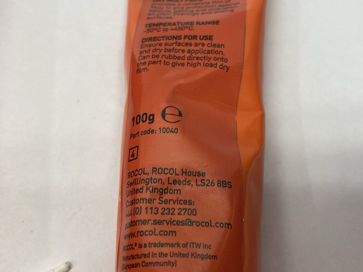 Rocol 10040 DRY MOLY Paste 100g Tube - Maverick Industrial Sales
