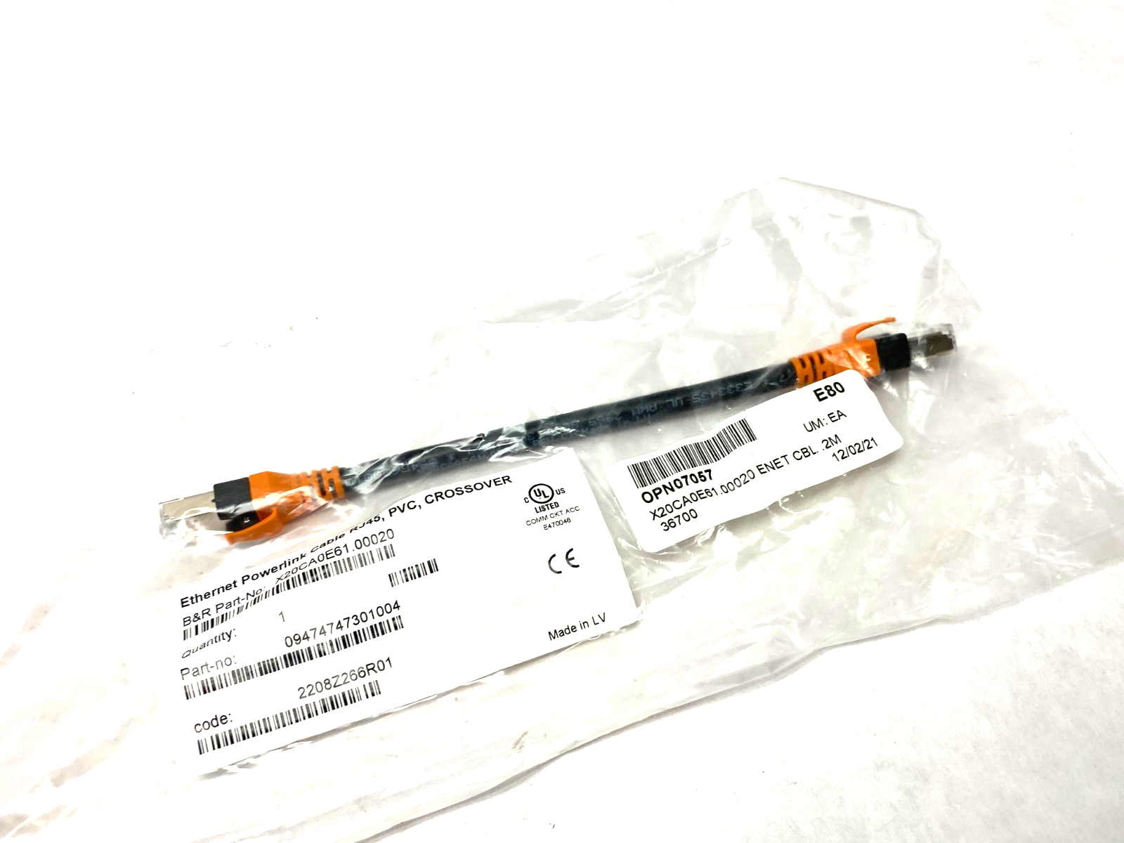 X20CA0E61.00020 | B&R Automation Ethernet POWERLINK RJ45 Crossover Cable 0.2m - New - Maverick Industrial Sales
