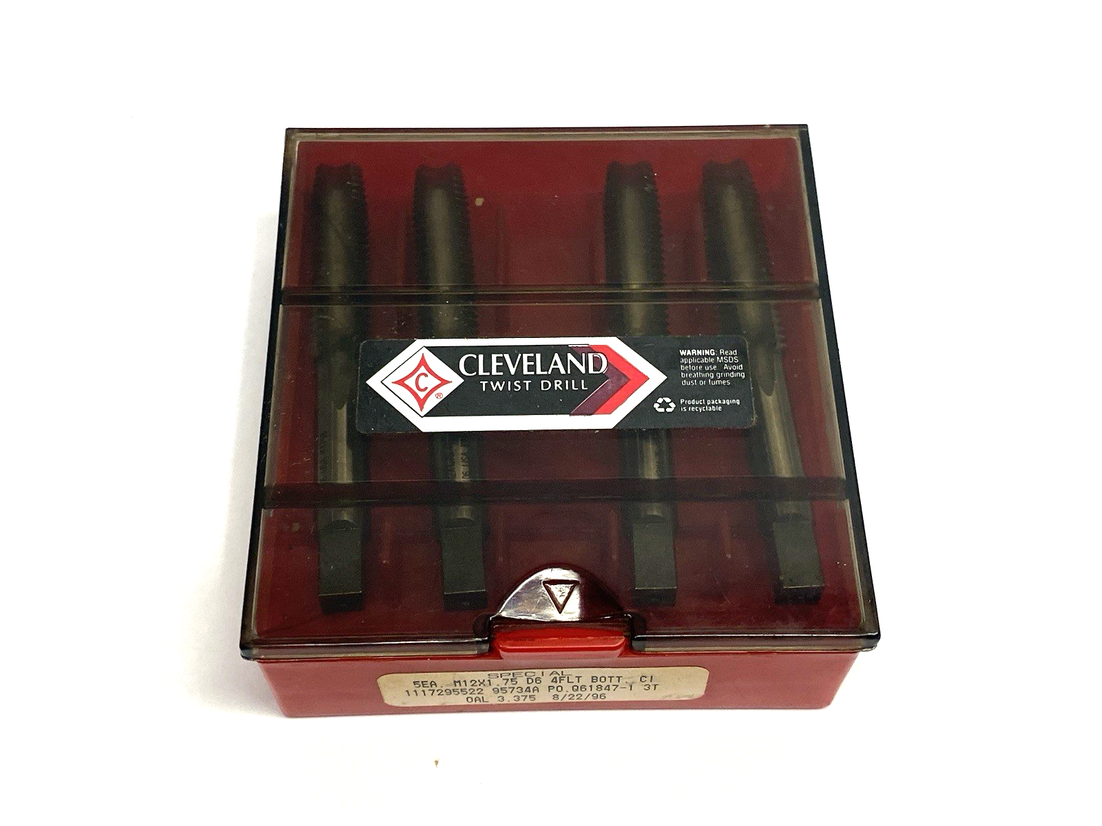 None | Cleveland M12x1.75 D6 Bottoming Hand Tap, 4-Flute, 3.375 OAL, PKG OF 4 - New Other - Maverick Industrial Sales
