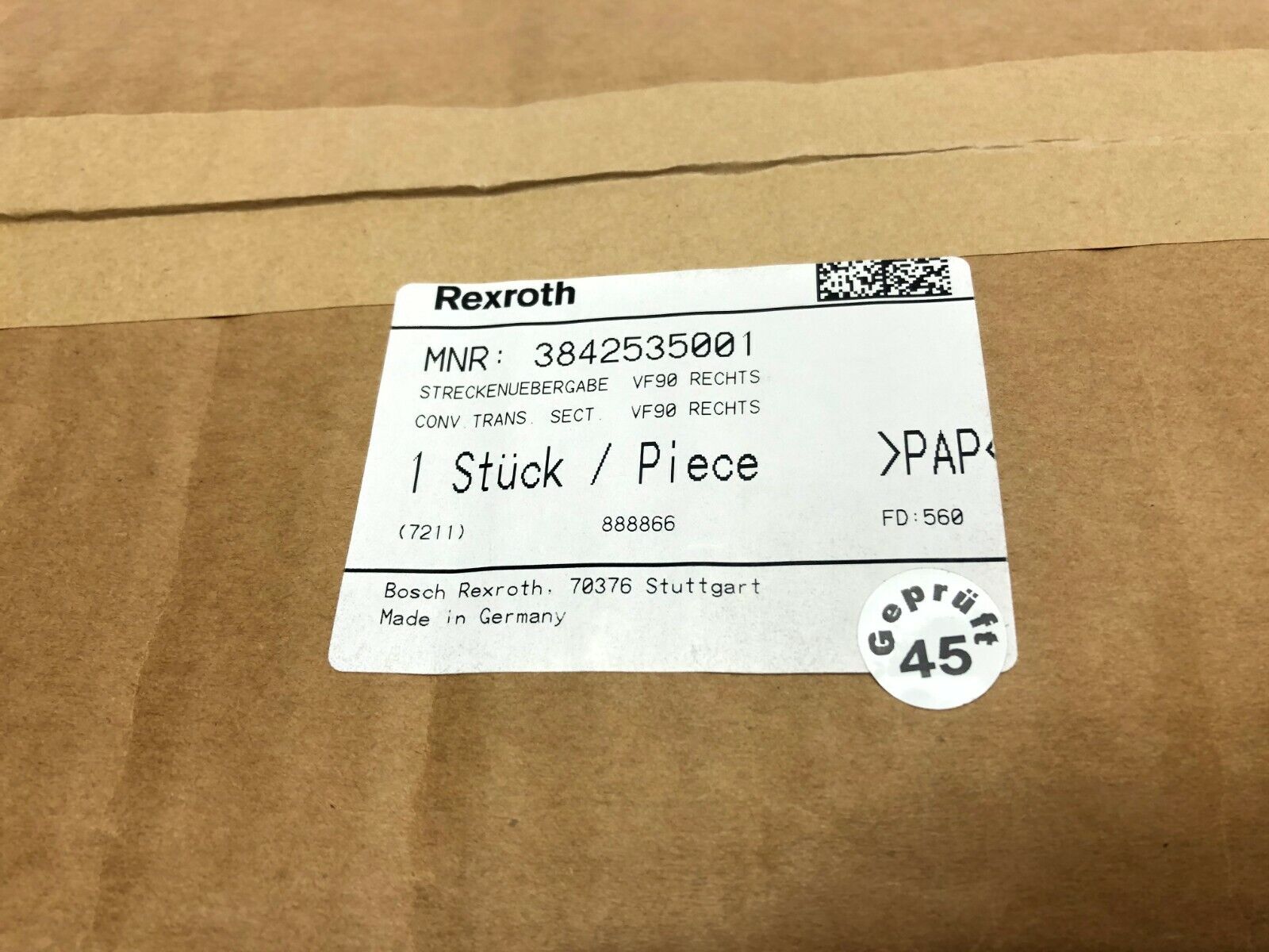 Bosch Rexroth 3842535001 Transfer Section VF90 - Maverick Industrial Sales