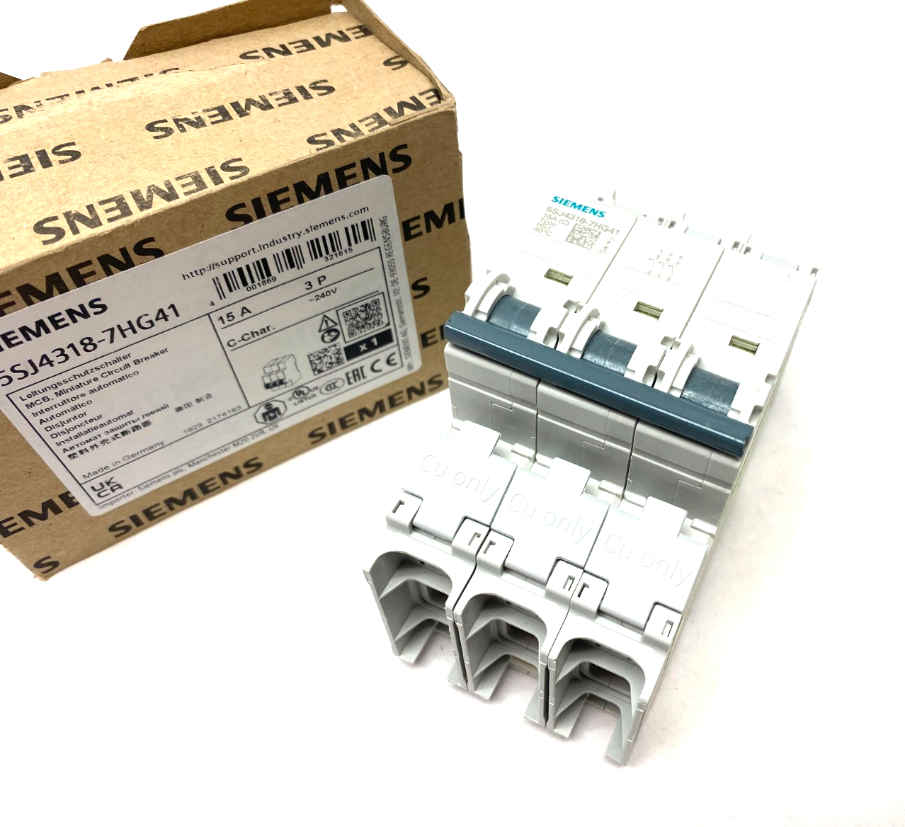 Siemens 5SJ4318-7HG41 Miniature Circuit Breaker 3-Pole 15A C-Char. - Maverick Industrial Sales
