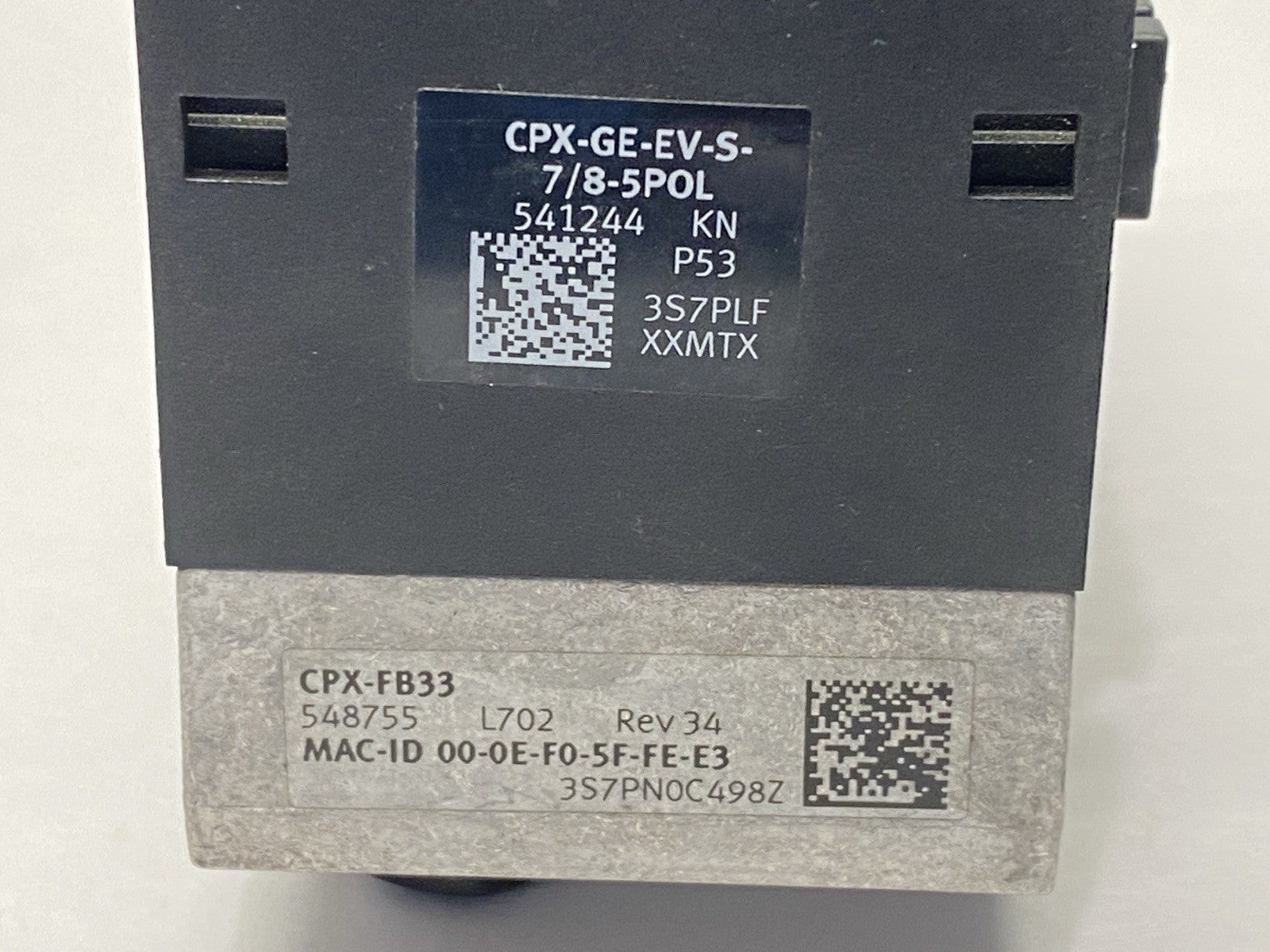 Festo CPX-FB33 Bus Node 548755 w/ CPX-GE-EV-S-7/8/5POL Interlinking Block 541244 - Maverick Industrial Sales