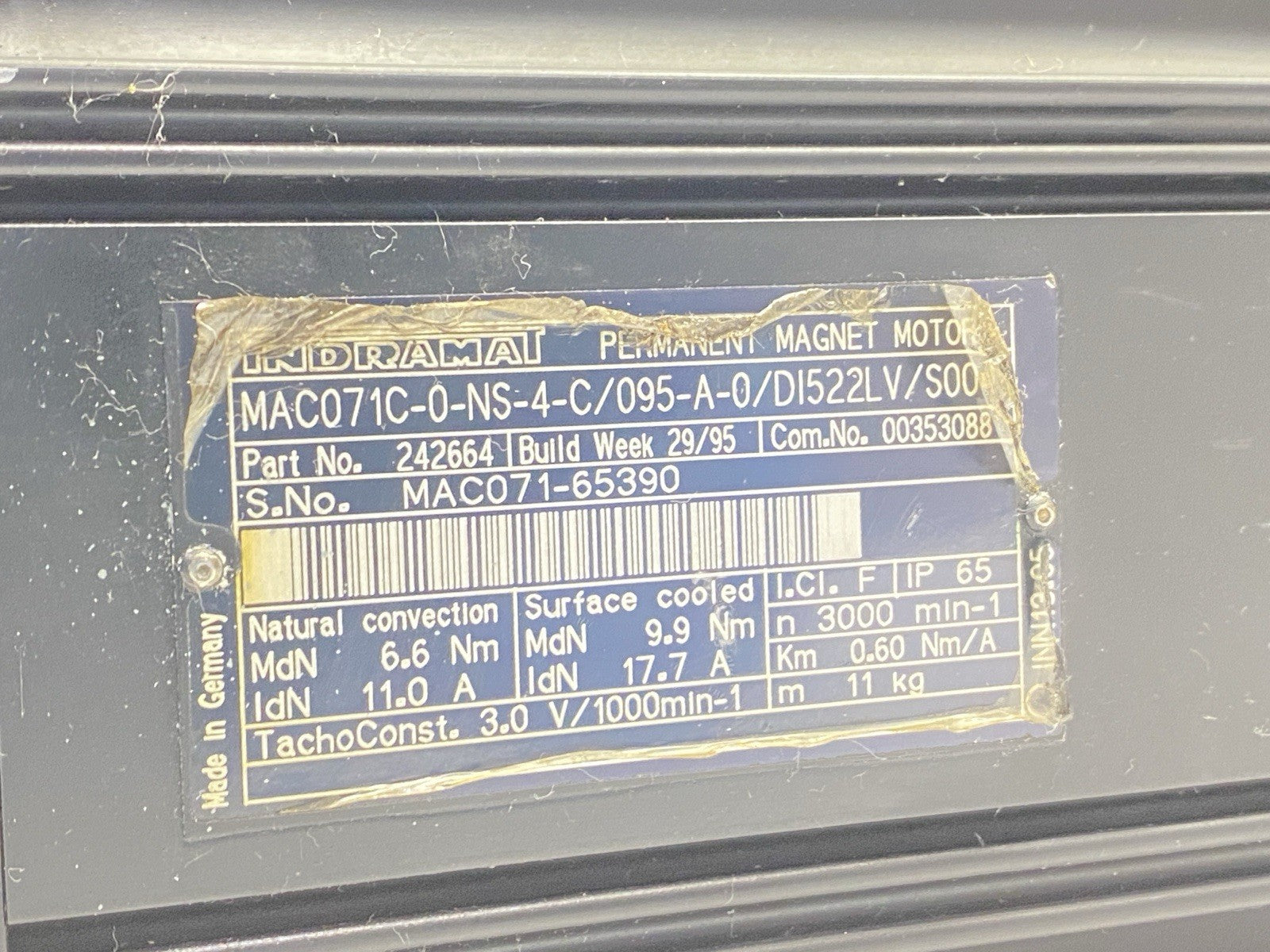 Indramat MAC071C-0-NS-4-C/095-A-0/DI522LV/S004 MAC AC Servo Motor R911242664 - Maverick Industrial Sales