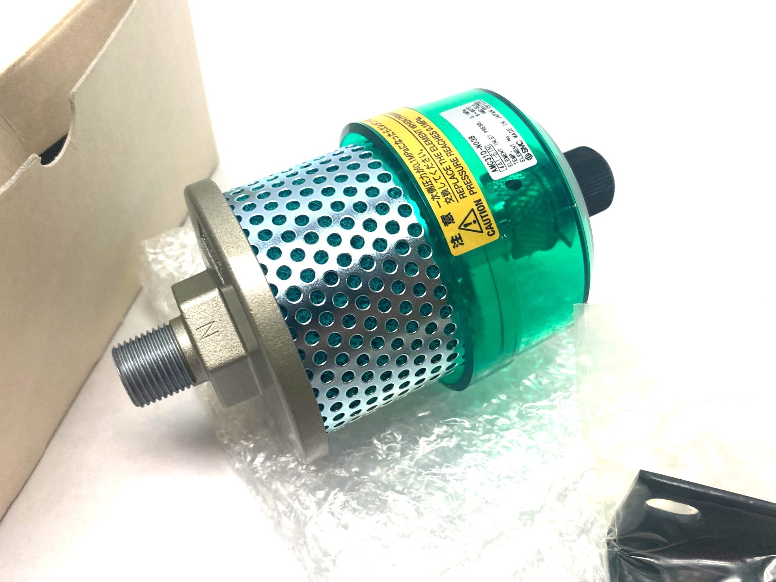 SMC AMC310-N03B Pneumatic Exhaust Cleaner 3/8" NPT W/ Bracket - Maverick Industrial Sales