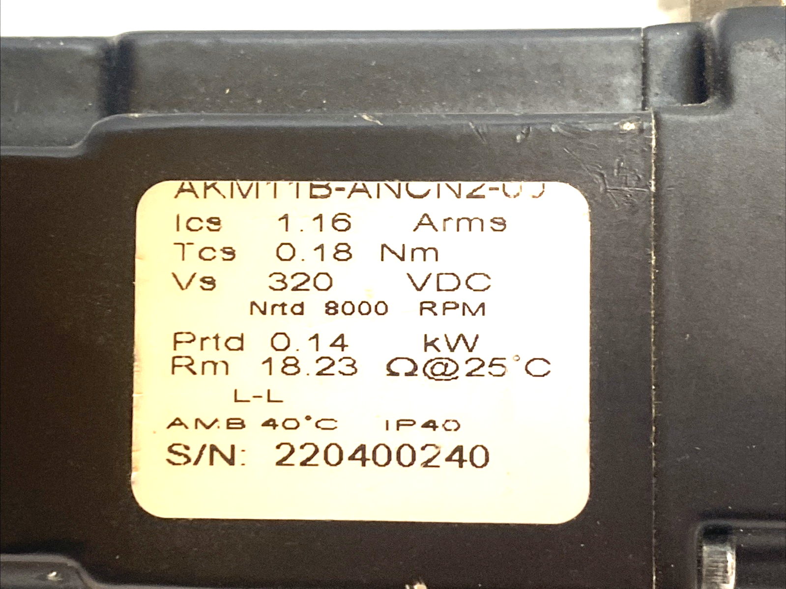 Kollmorgen AKM11B-ANCN2-00 AC Servo Motor 40mm - Maverick Industrial Sales