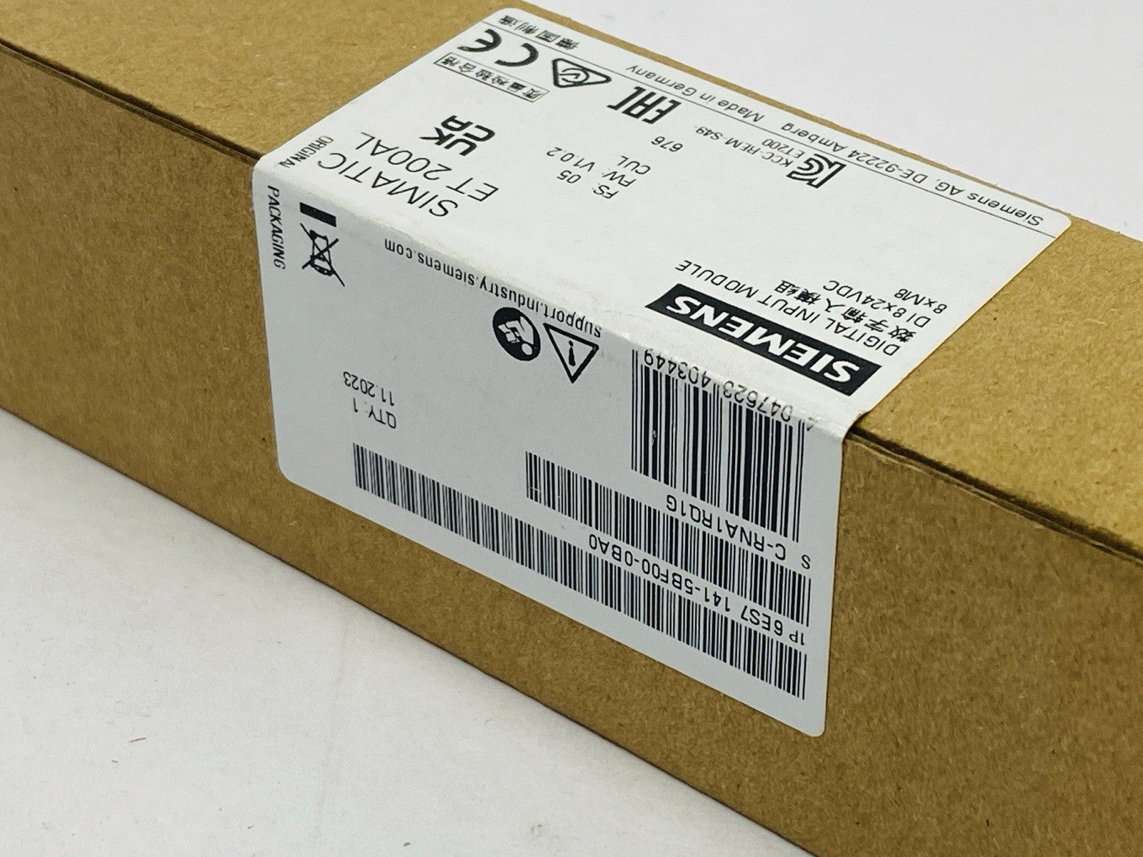 Siemens 6ES7 141-5BF00-0BA0 SIMATIC ET 200AL Digital Input Module 8x 24VDC - Maverick Industrial Sales