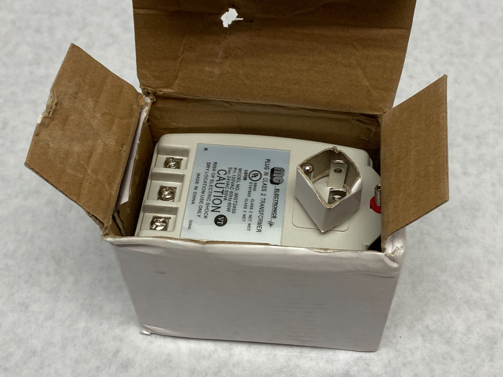 MG Electronics MGT2450 Plug-In Transformer Adapter, 24VAC - Maverick Industrial Sales