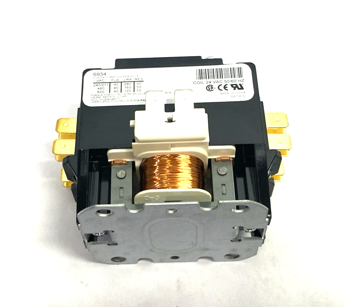 Hartland Controls 6934 Definite Purpose Relay Contactor 24V HCC-1XQ04GB271 - Maverick Industrial Sales