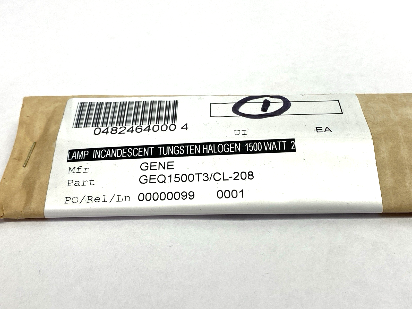 Q1500T3/CL-208 | General Electric Tungsten Lamp 208V 1500W LOT OF 2 - New - Maverick Industrial Sales