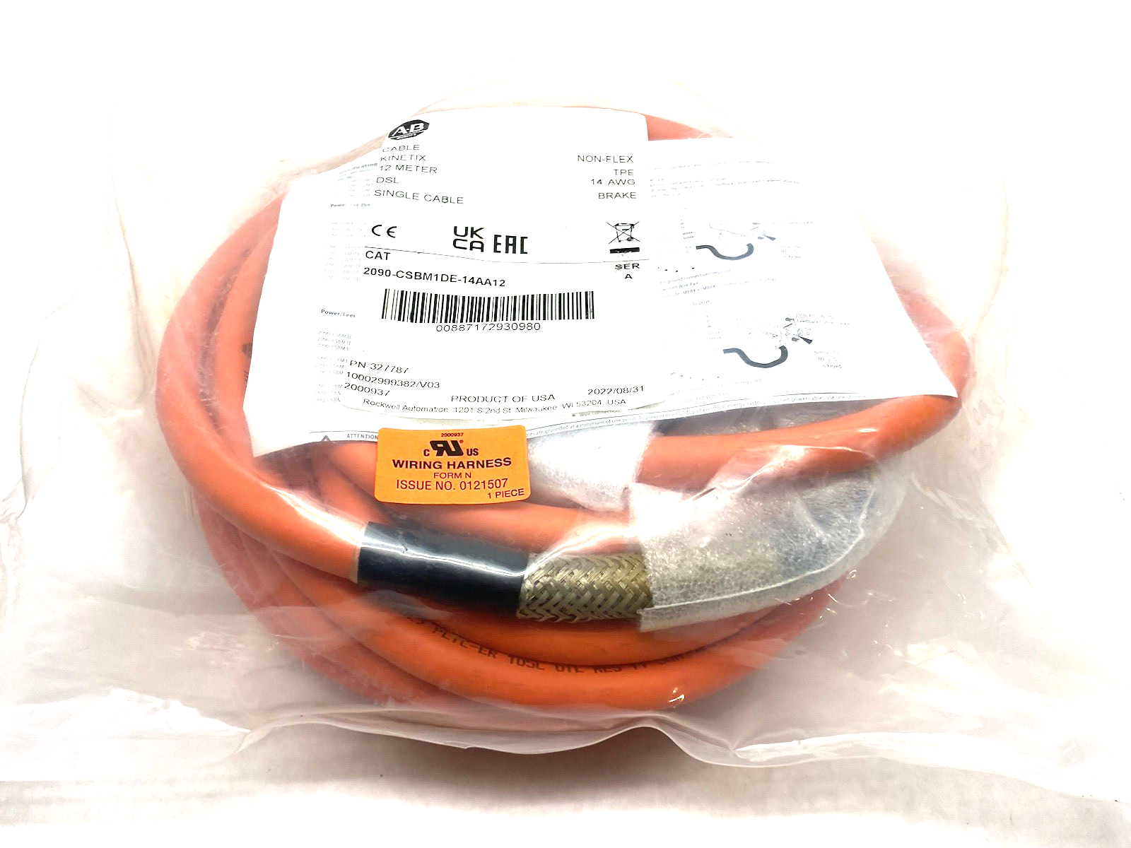 2090-CSBM1DE-14AA12 | Allen Bradley Ser. A Kinetix Single Cable, DSL 12m Non-Flex - New - Maverick Industrial Sales