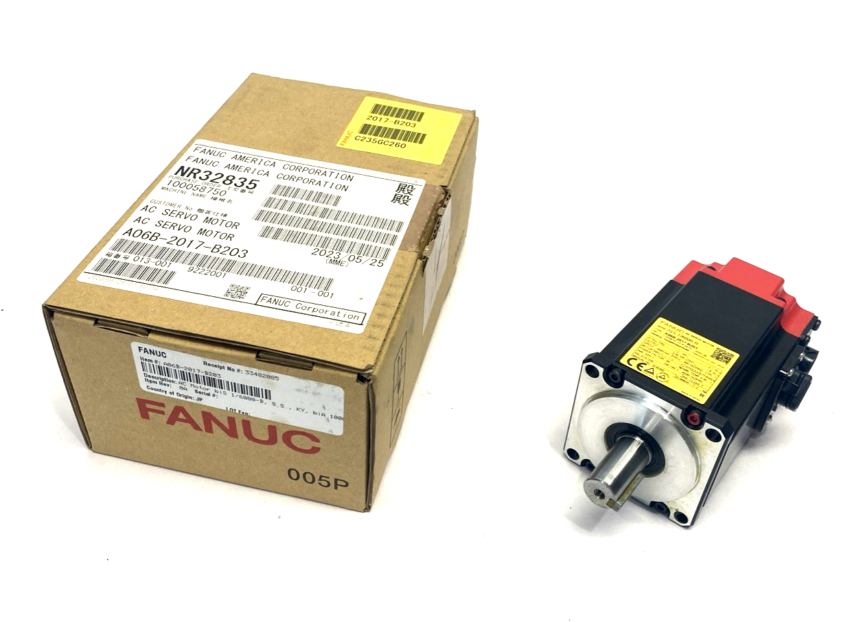 Fanuc A06B-2017-B203 AC Servo Motor BiS 1/6000-B 0.5kW - Maverick Industrial Sales