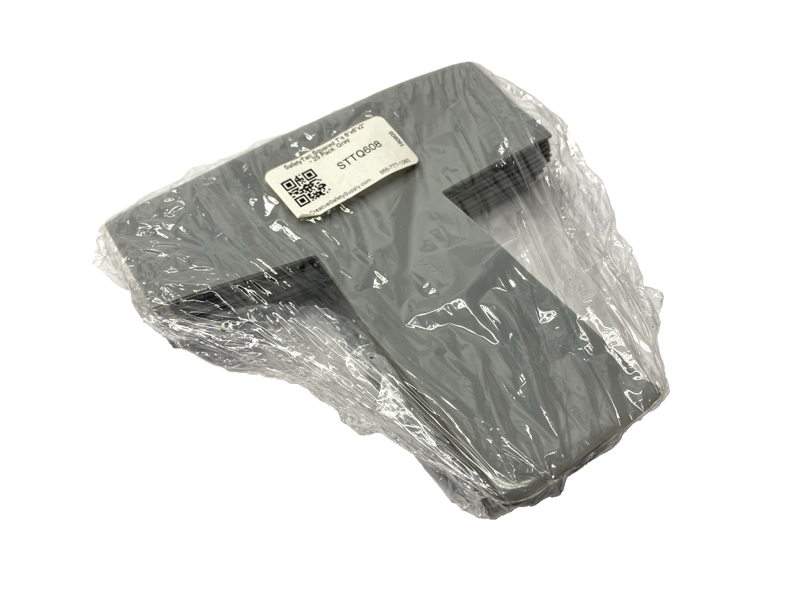STTQ608 | SafetyTac Squared T Gray Floor Marking Sticker 6" x 6" x 2" PKG OF 25 - New - Maverick Industrial Sales