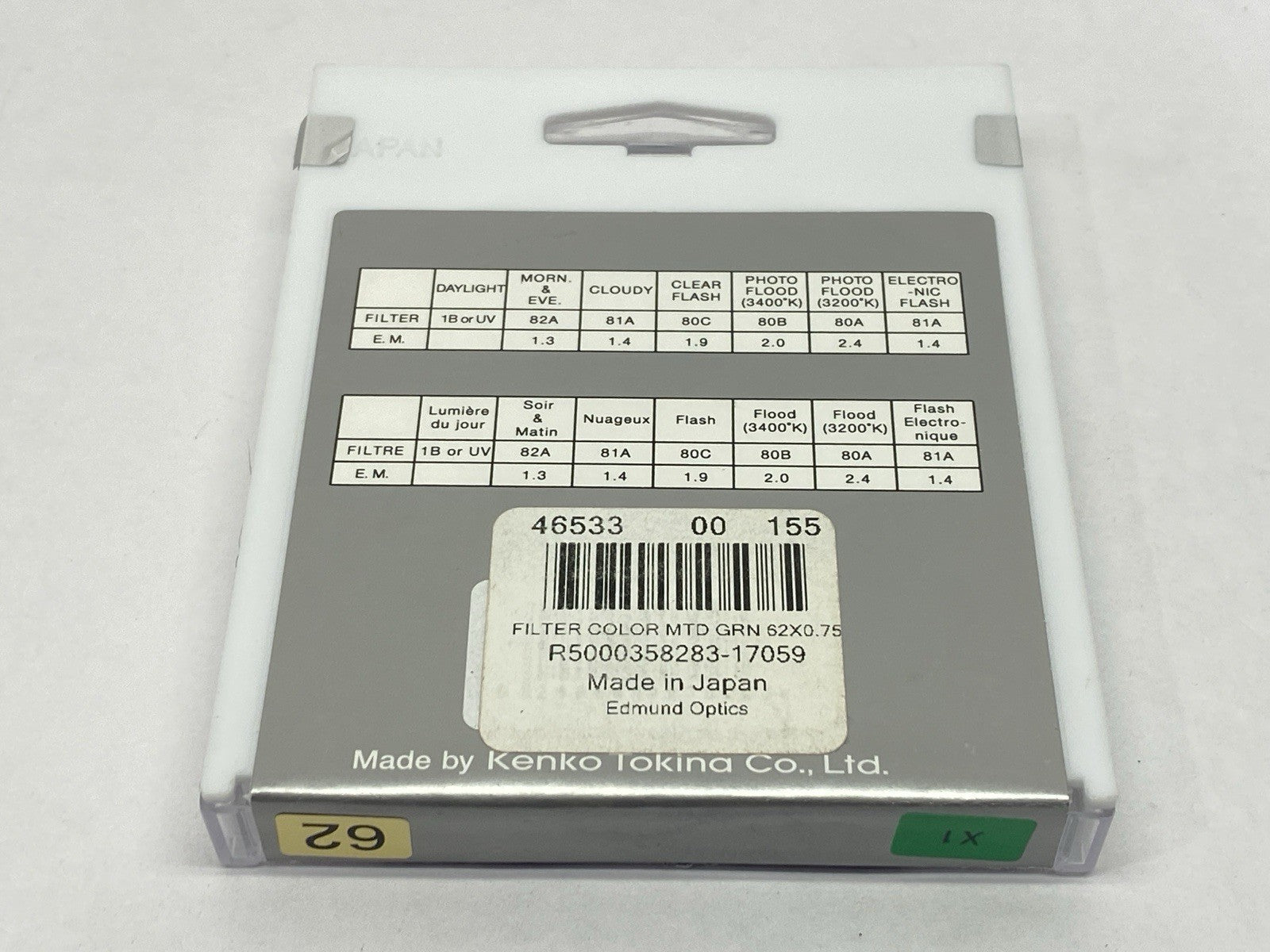 Hoya MTD HMC Green Lens Filter 62 x 0.75mm - Open box - Maverick Industrial Sales