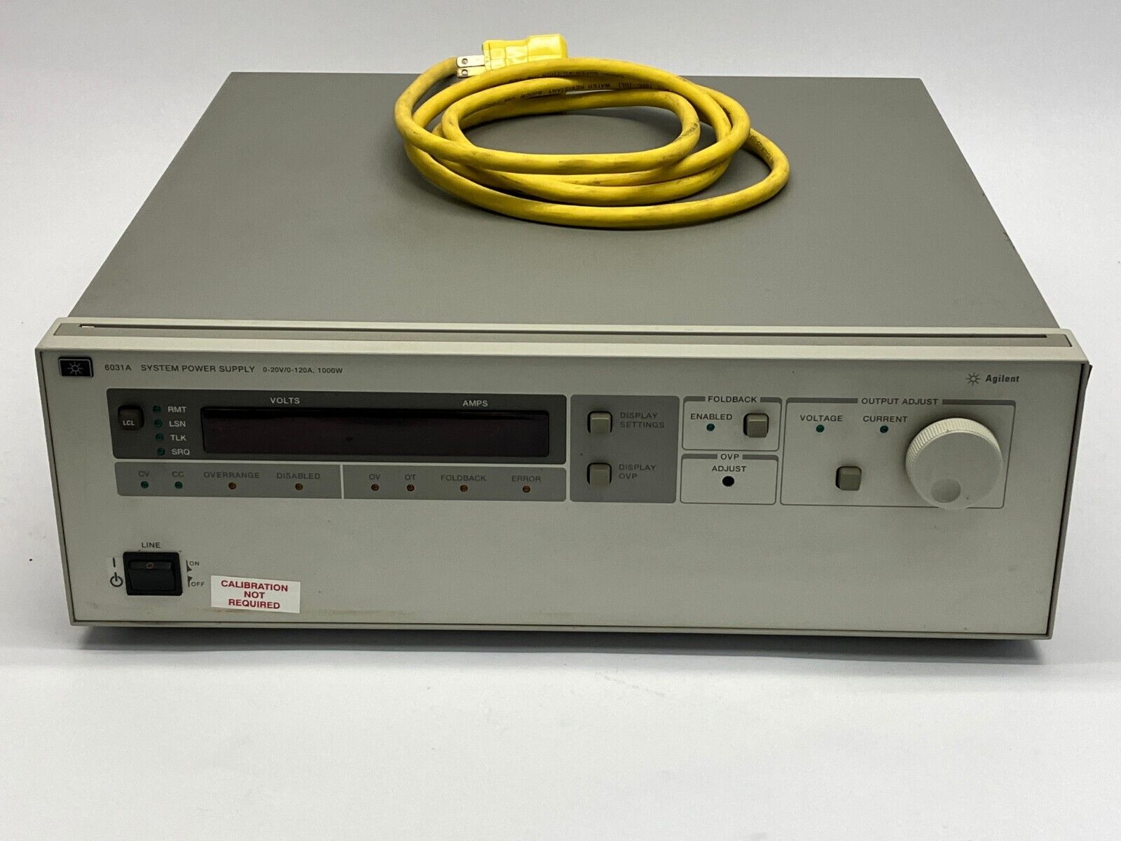 Agilent 6031A System Power Supply 0-20V/0-120A, 1000W - Maverick Industrial Sales
