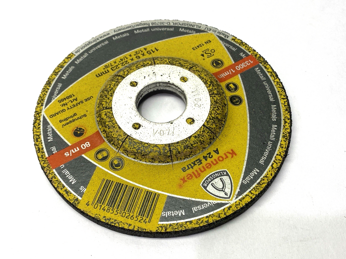 Kroneflex 188465 Metal Grinding Disc 115mm x 6mm x 22.23mm, 13300rpm, A 24 Extra - Maverick Industrial Sales