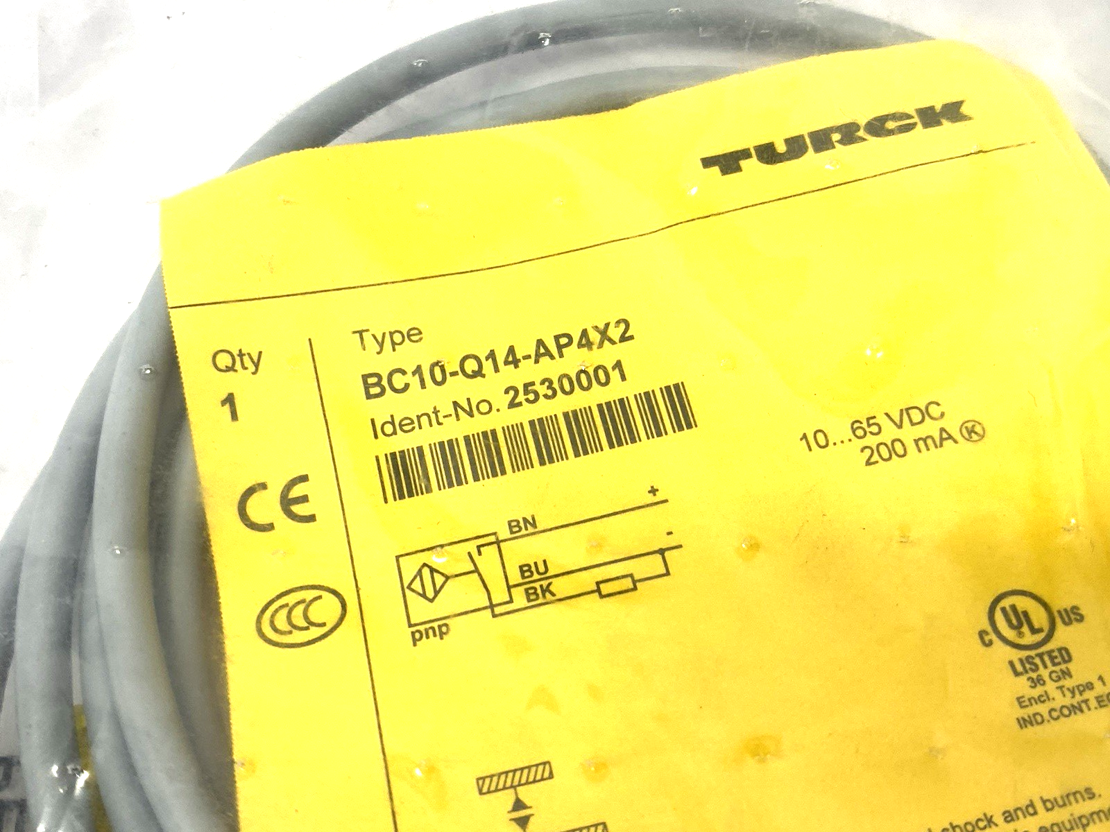 BC10-Q14-AP4X2 | Turck Rectangular Capacitive Sensor NO contact PNP output 2530001 - New - Maverick Industrial Sales