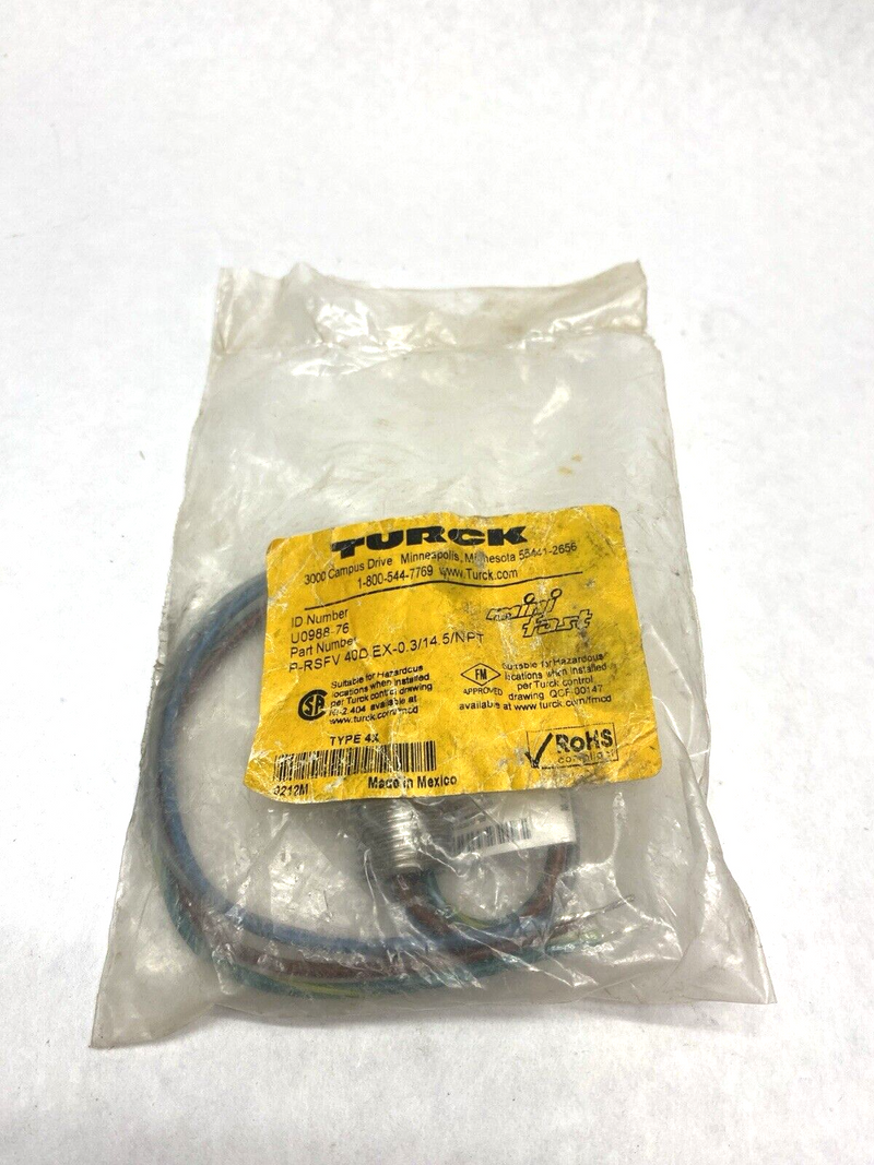 Turck P-RSFV 40D EX-0.3/14.5NPT MiniFast U-0988-76 - Maverick Industrial Sales