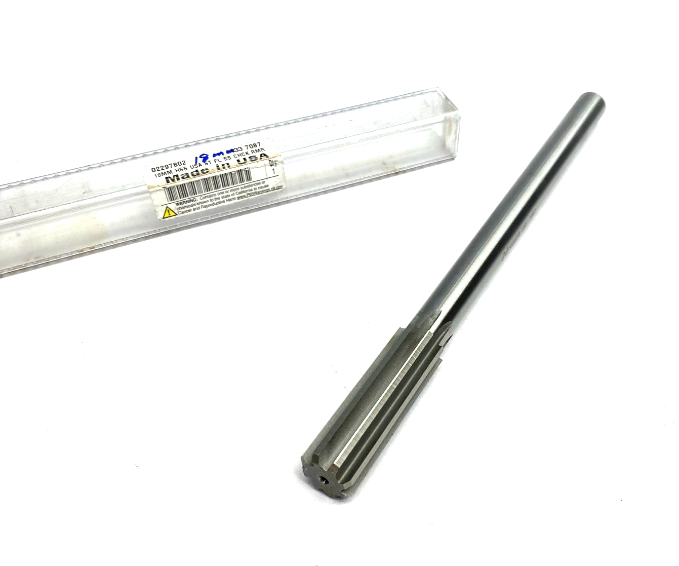 02297802 | Chucking Reamer: 18.00 mm, 9" OAL, 2-1/4" Flute Length, Straight - Used - Maverick Industrial Sales
