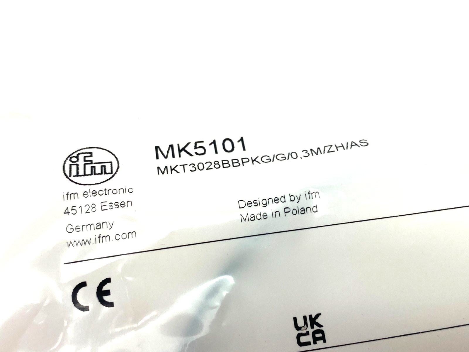Ifm MK5101 T-Slot Cylinder Sensor PNP 10-30VDC MKT3028BBPKG/G/0,3M/ZH/AS - Maverick Industrial Sales