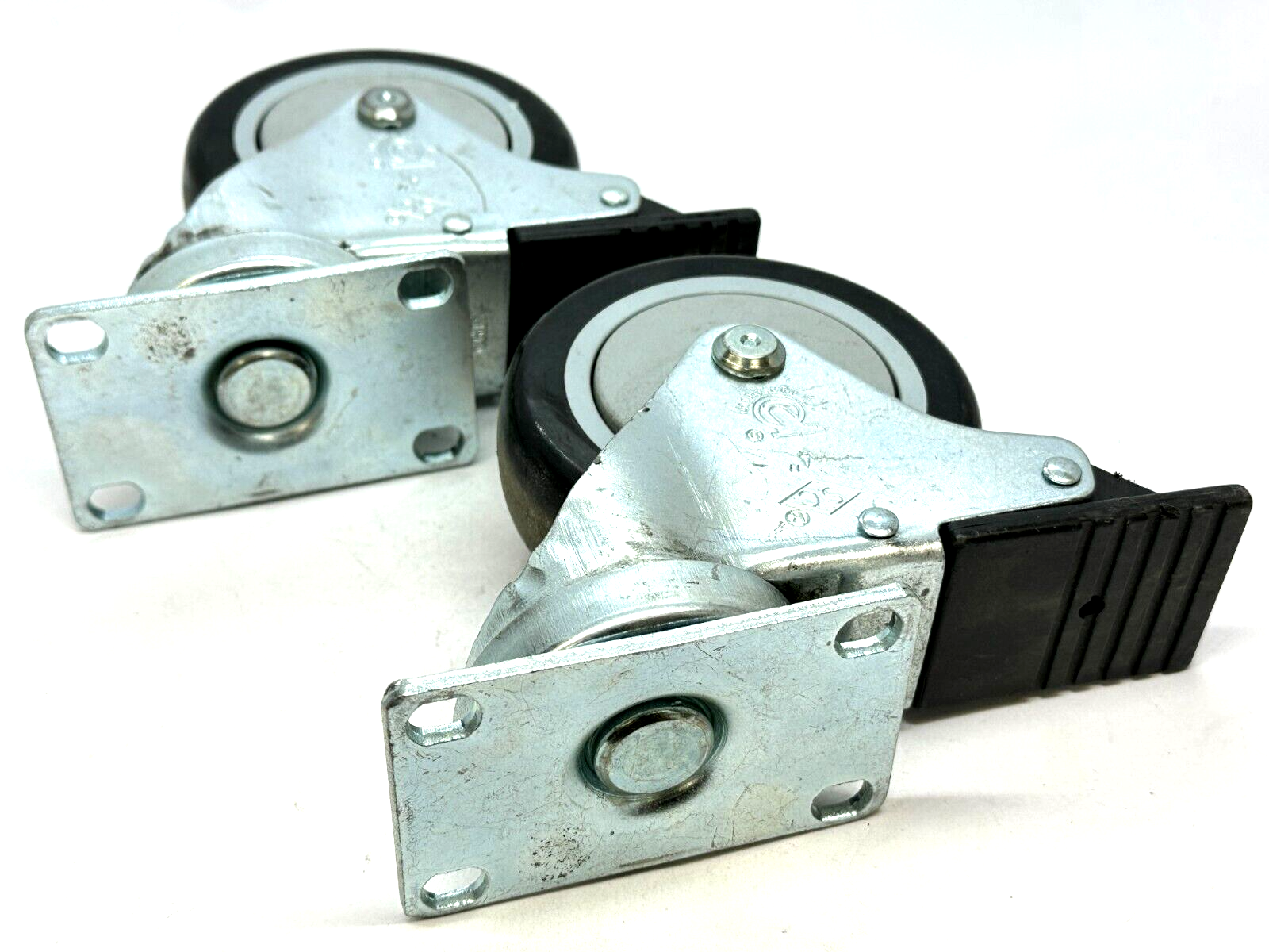 4" SC | Superior Casters 4" S.C. Swivel Locking Caster Wheels LOT OF 2 - Used - Maverick Industrial Sales