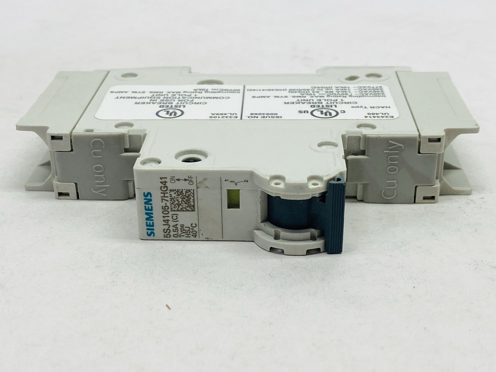Siemens 5SJ4105‑7HG41 Miniature CB 0.5A 1‑Pole 240V – No Box - Maverick Industrial Sales