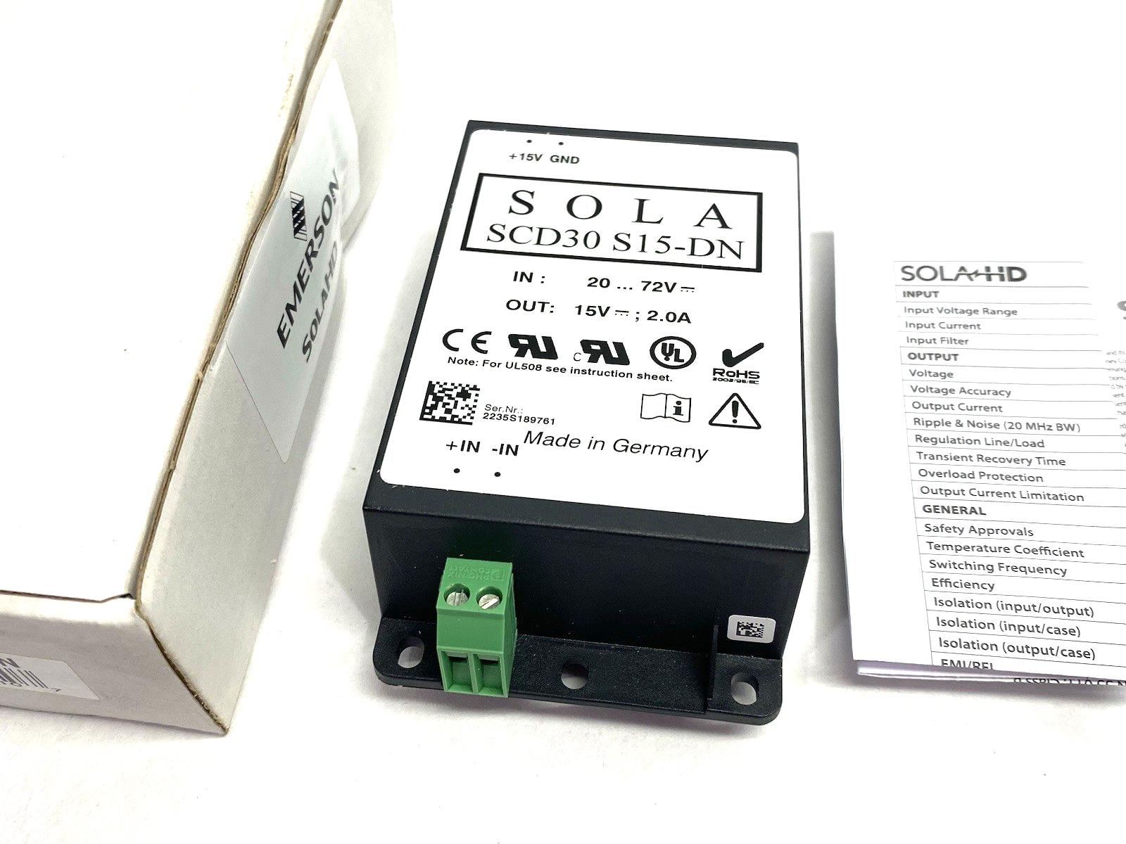 Emerson SOLA SCD30S15-DN Power Supply DIN Rail DC-DC - Maverick Industrial Sales