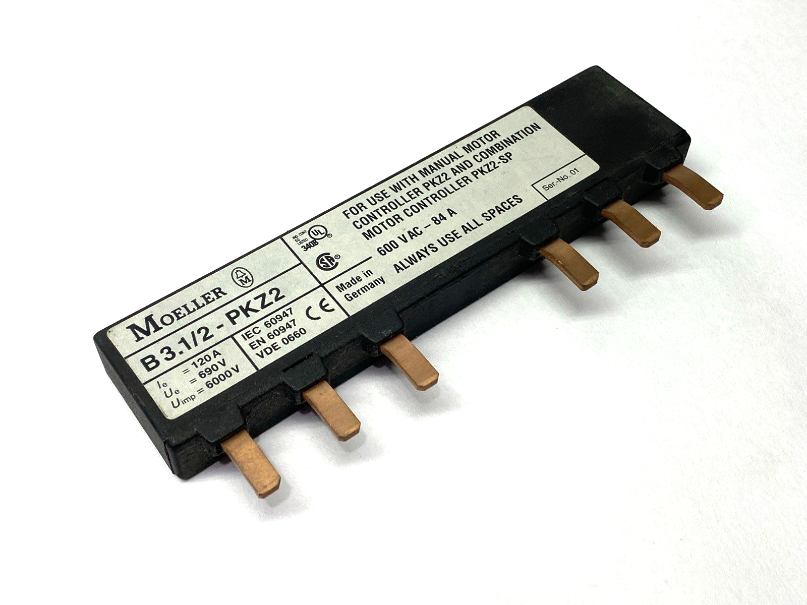 Moeller B3.1/2-PKZ2 Busbar for PKZ2 / PKZ2-SP - Maverick Industrial Sales