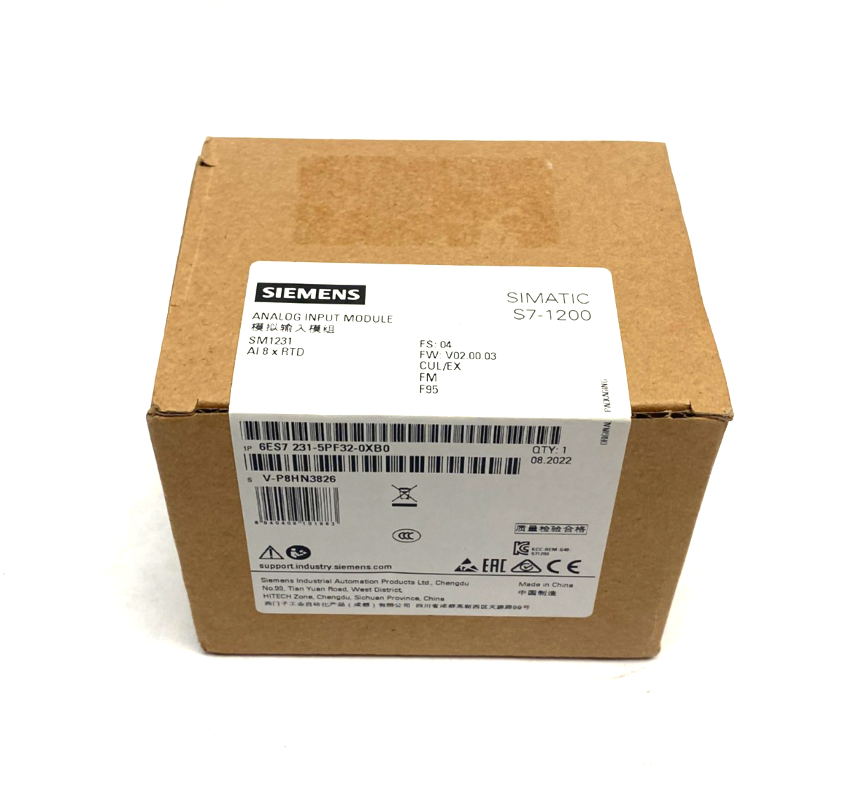 Siemens 6ES7 231-5PF32-0XB0 SIMATIC S7-1200 Analog Input Module SM1231 AI 8xRTD - Maverick Industrial Sales