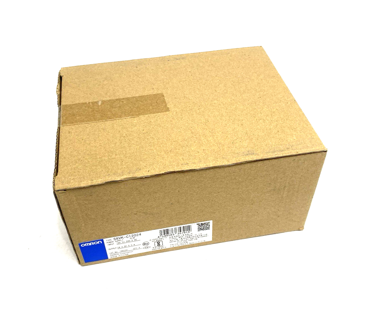 Omron S8VK-C12024 Book Type Power Supply, Lite, 120 W, 24VDC, 5A, DIN rail Mount - Maverick Industrial Sales
