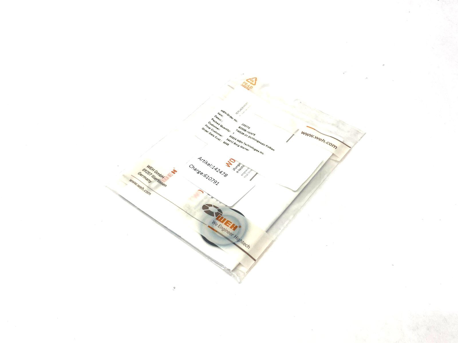 Weh B200B-142478 O-Ring Seal Set TW02R-01 - Maverick Industrial Sales