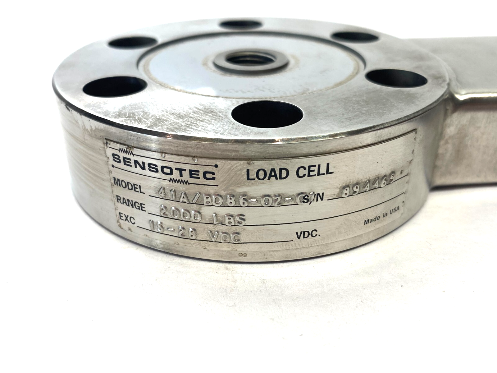 Sensotec 41A/B086-02-01 Low-Profile Precision Load Cell 2000lbs Range - Maverick Industrial Sales