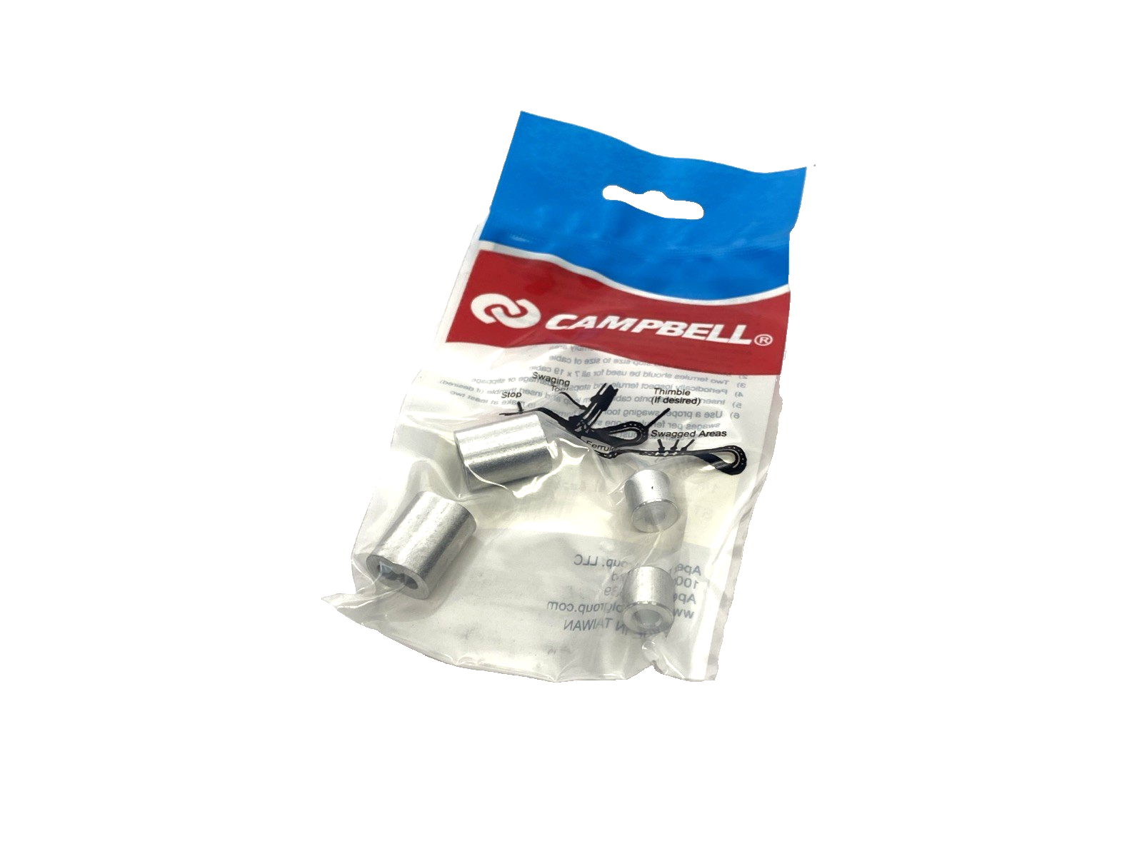 Campbell B7675424 1/8" Cable Ferrules 2 pcs Set 14894588, LOT OF 10-PACKS - Maverick Industrial Sales