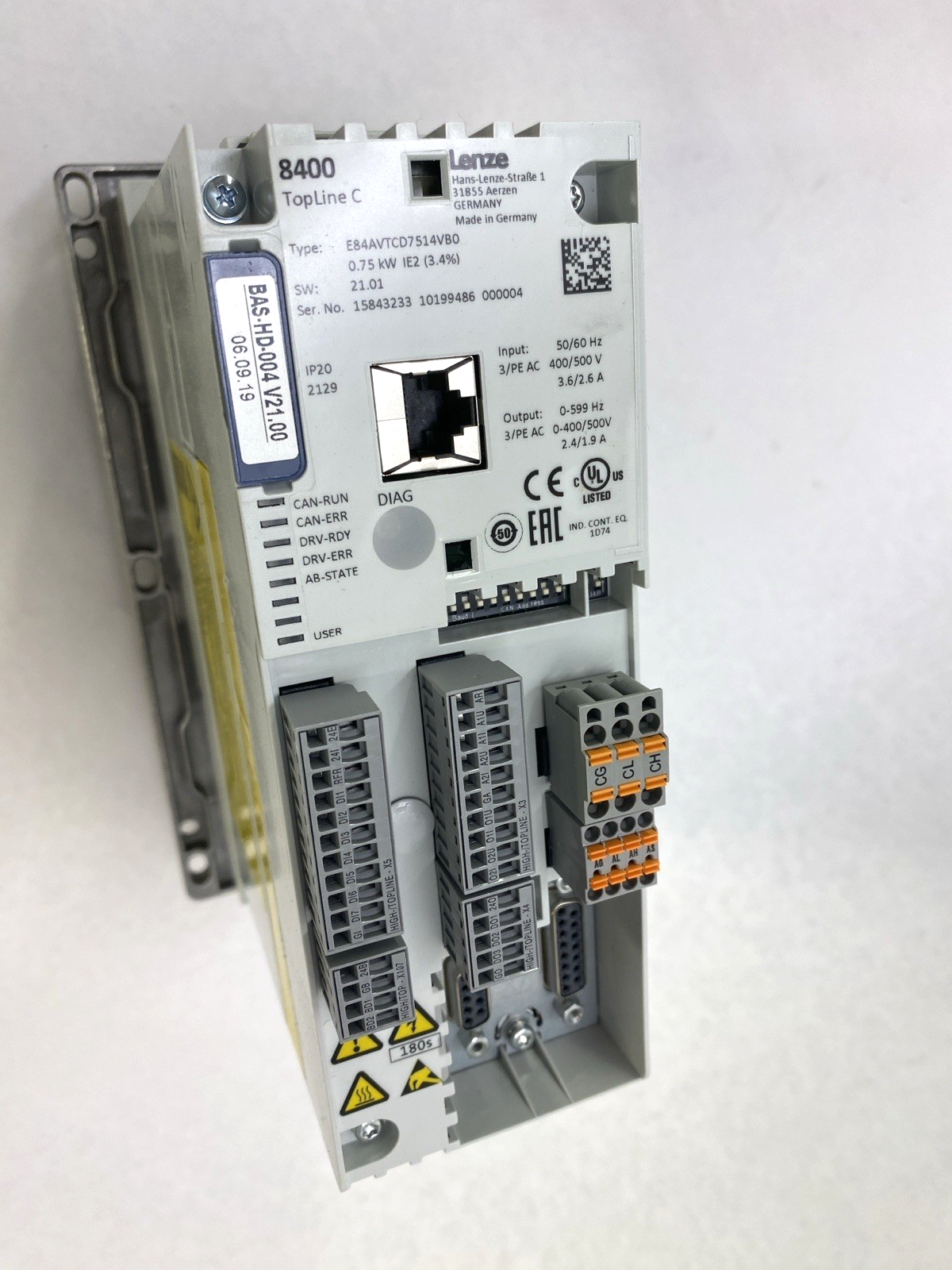 Lenze E84AVTCD7514VB0 Frequency Inverter Drive 8400 582793 Topline C - Maverick Industrial Sales