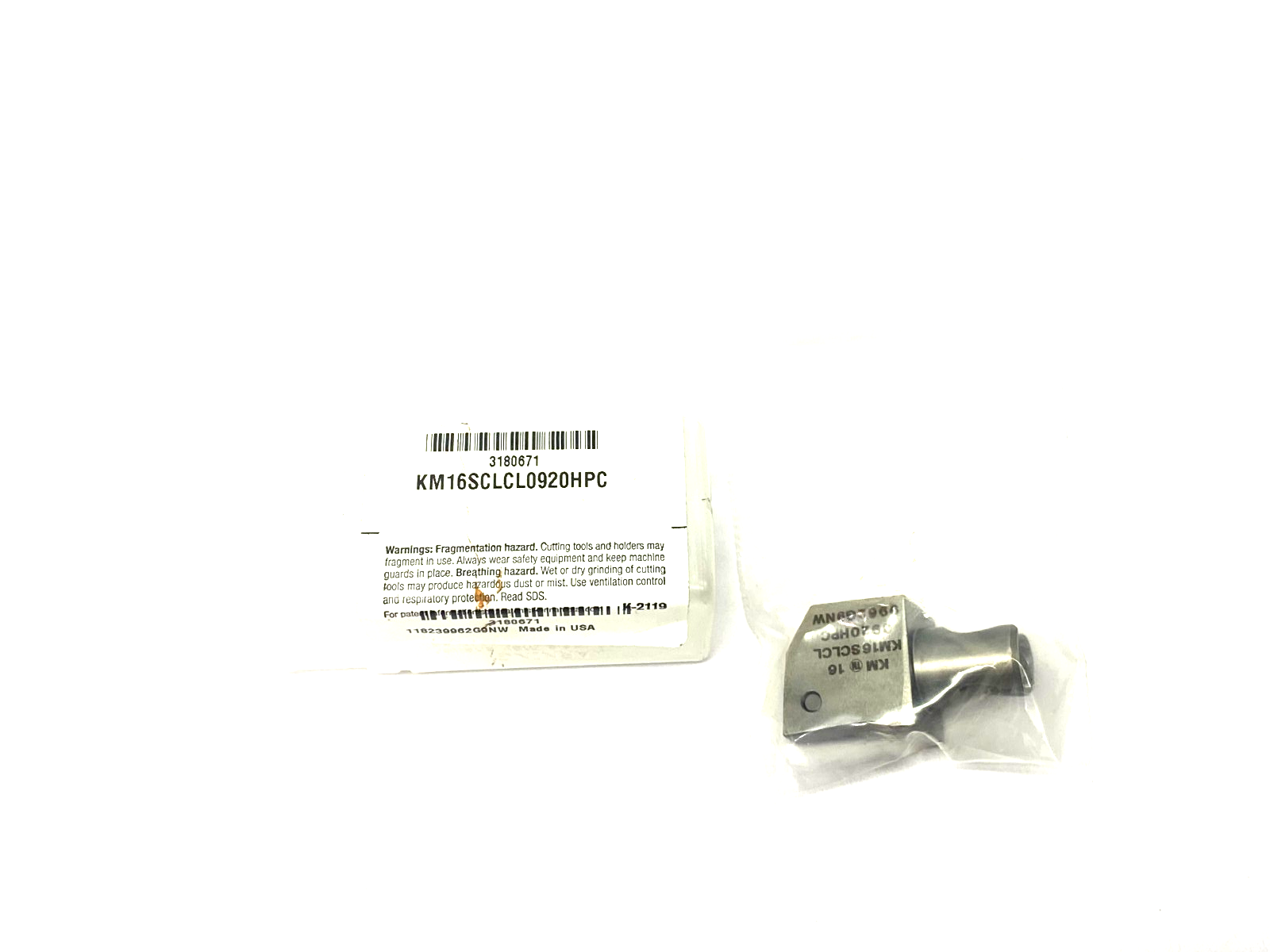 Kennametal 3180671 KM Micro™ Cutting Unit SCLC-95° S-Clamping KM16SCLCL0920HPC - Maverick Industrial Sales