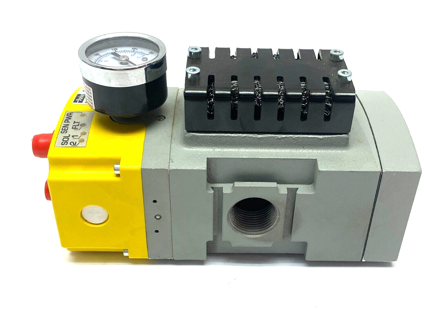Parker P33DB96ABEG Pneumatic Safety Exhaust 24VDC 30-150psi 1.2W per Coil - Maverick Industrial Sales