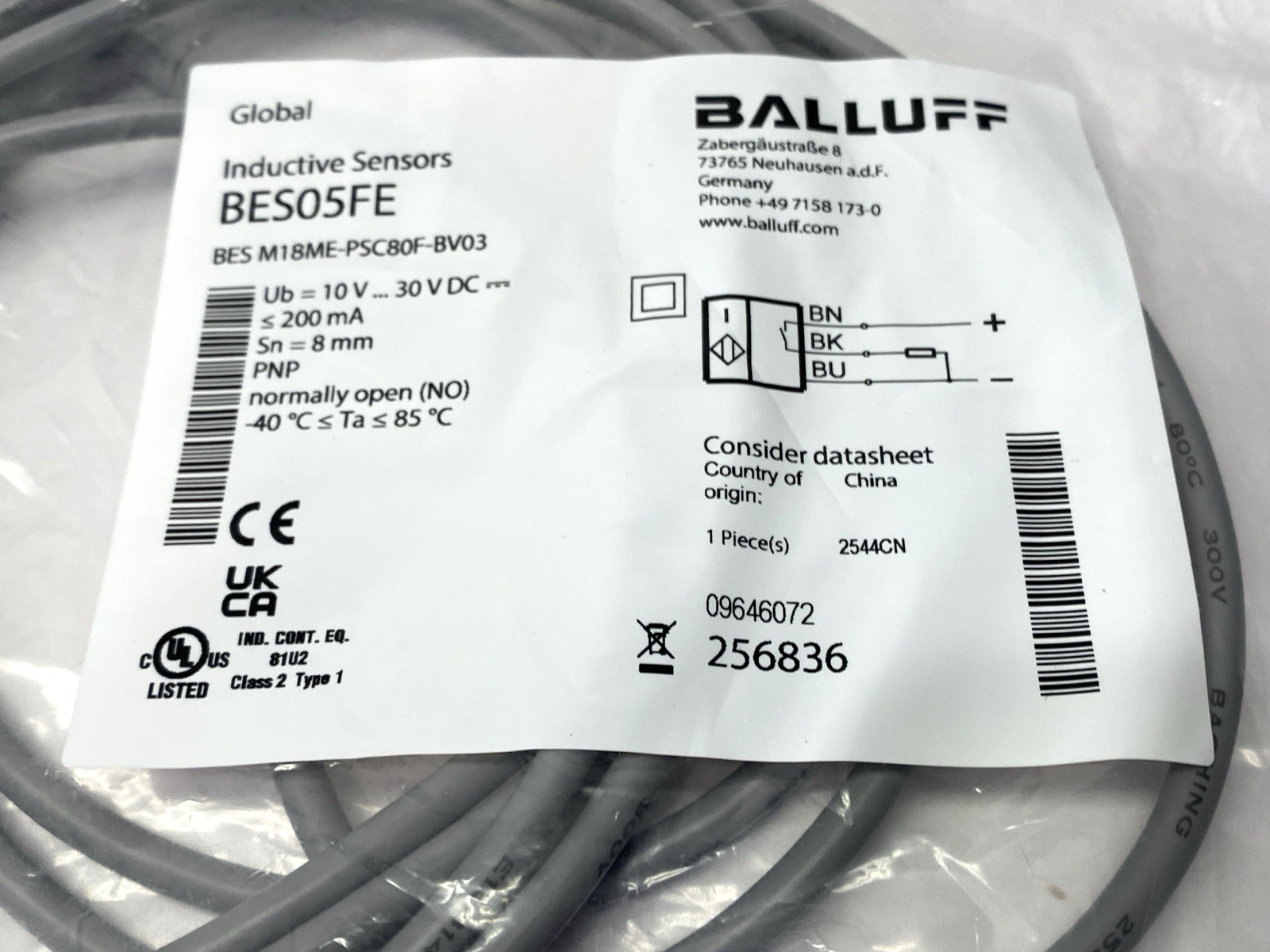 BES05FE | Balluff Inductive Proximity Sensors M18 8mm Range BES M18ME-PSC80F-BV03 - New - Maverick Industrial Sales
