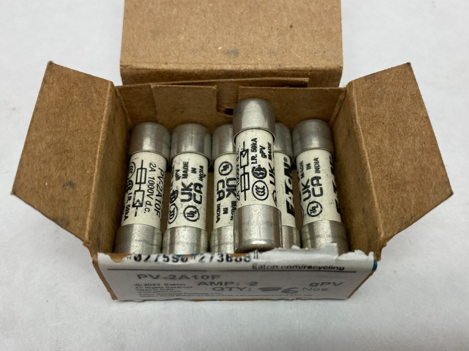 PV-2A10F | Eaton Bussmann Photovoltaic Fuse 1000VDC BOX OF 6 - New – Open box - Maverick Industrial Sales