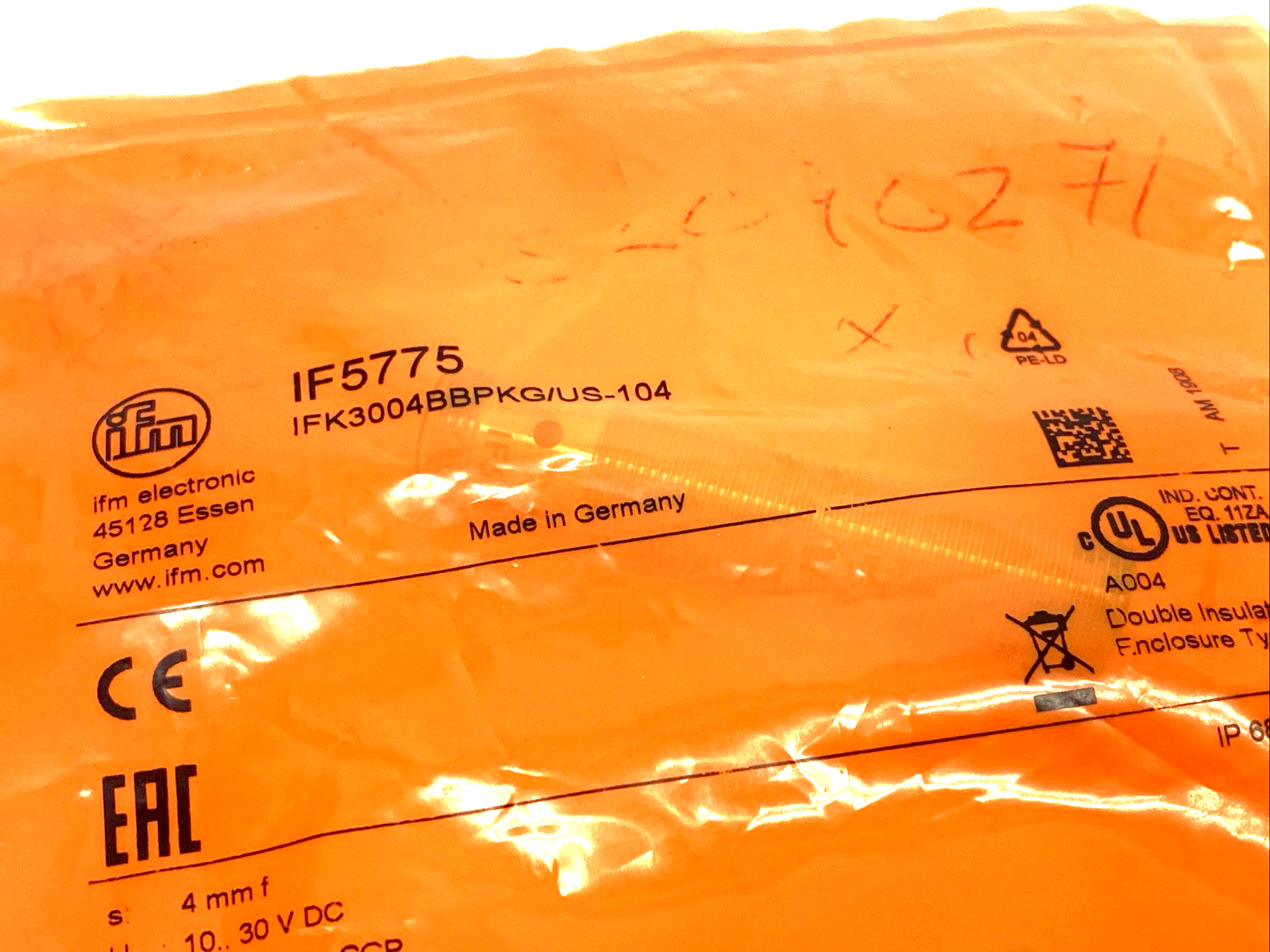 ifm IF5775 Inductive Sensor M12x1, PNP N.O., IFK3004BBPKG/US-104 - Maverick Industrial Sales