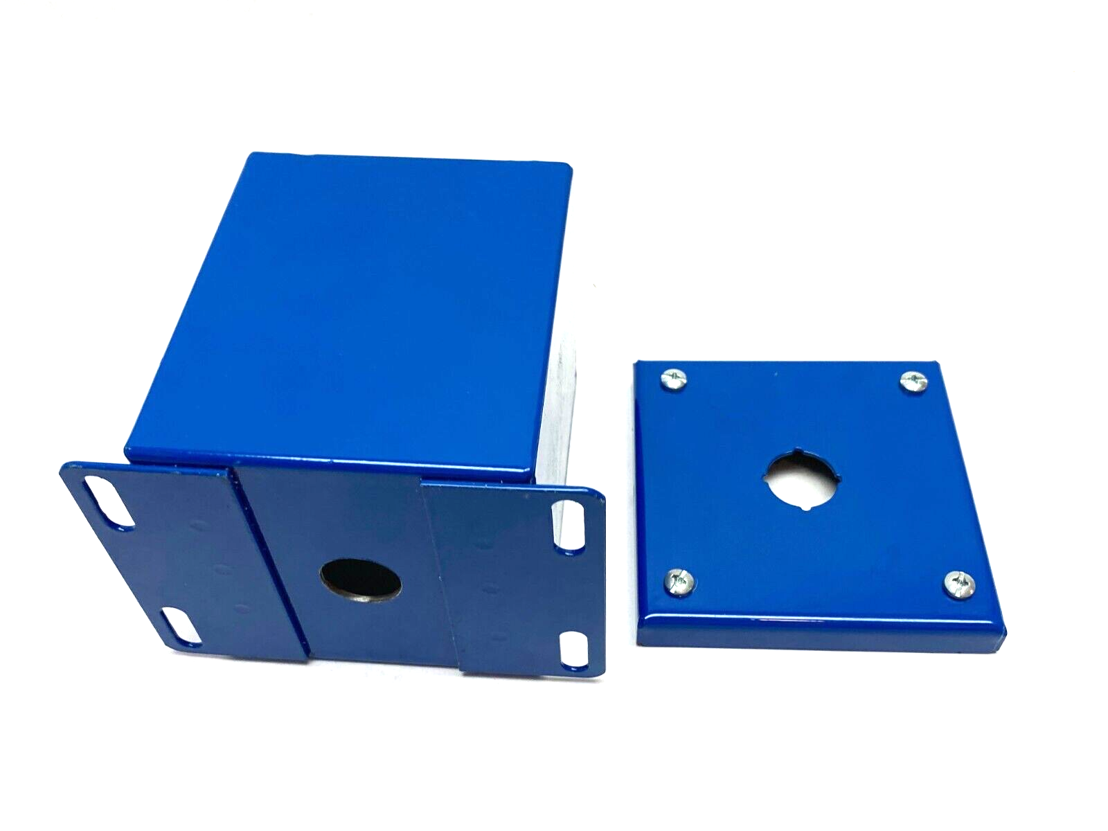 Saginaw Control & Engineering SCE-1PBXI Pushbutton Enclosure 4" x 4" Blue Steel - Maverick Industrial Sales