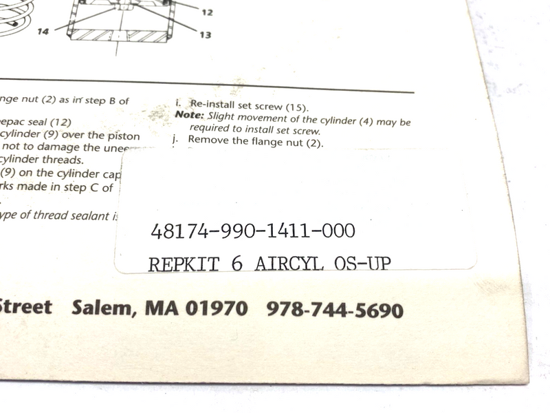 Weir Atwood & Morrill 48174-990-1411-000 Cylinder Repair Kit - Maverick Industrial Sales