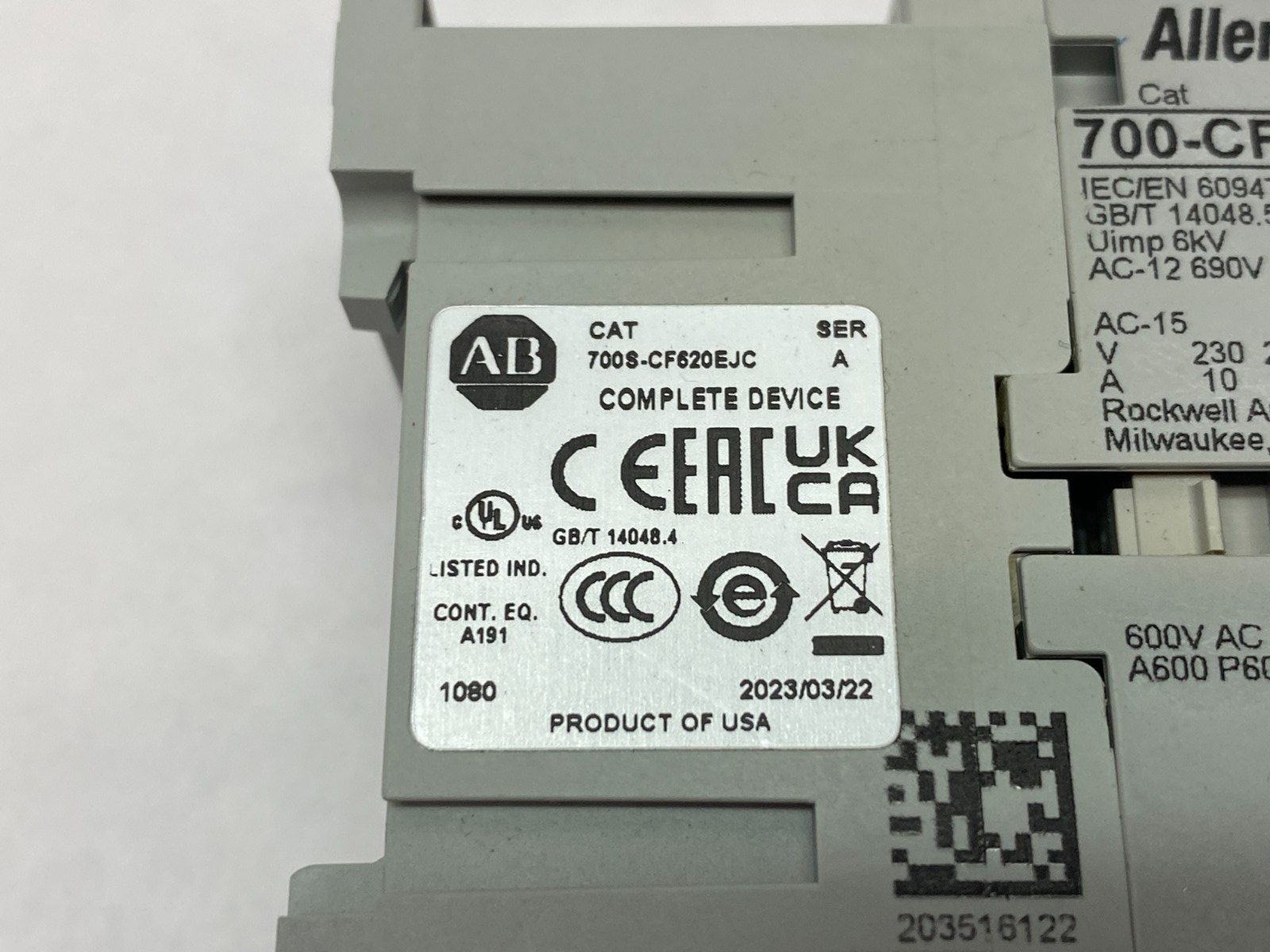 Allen Bradley 700S-CF440EJC Ser. A Guardmaster Safety Control Relay, 8 Pole - Maverick Industrial Sales