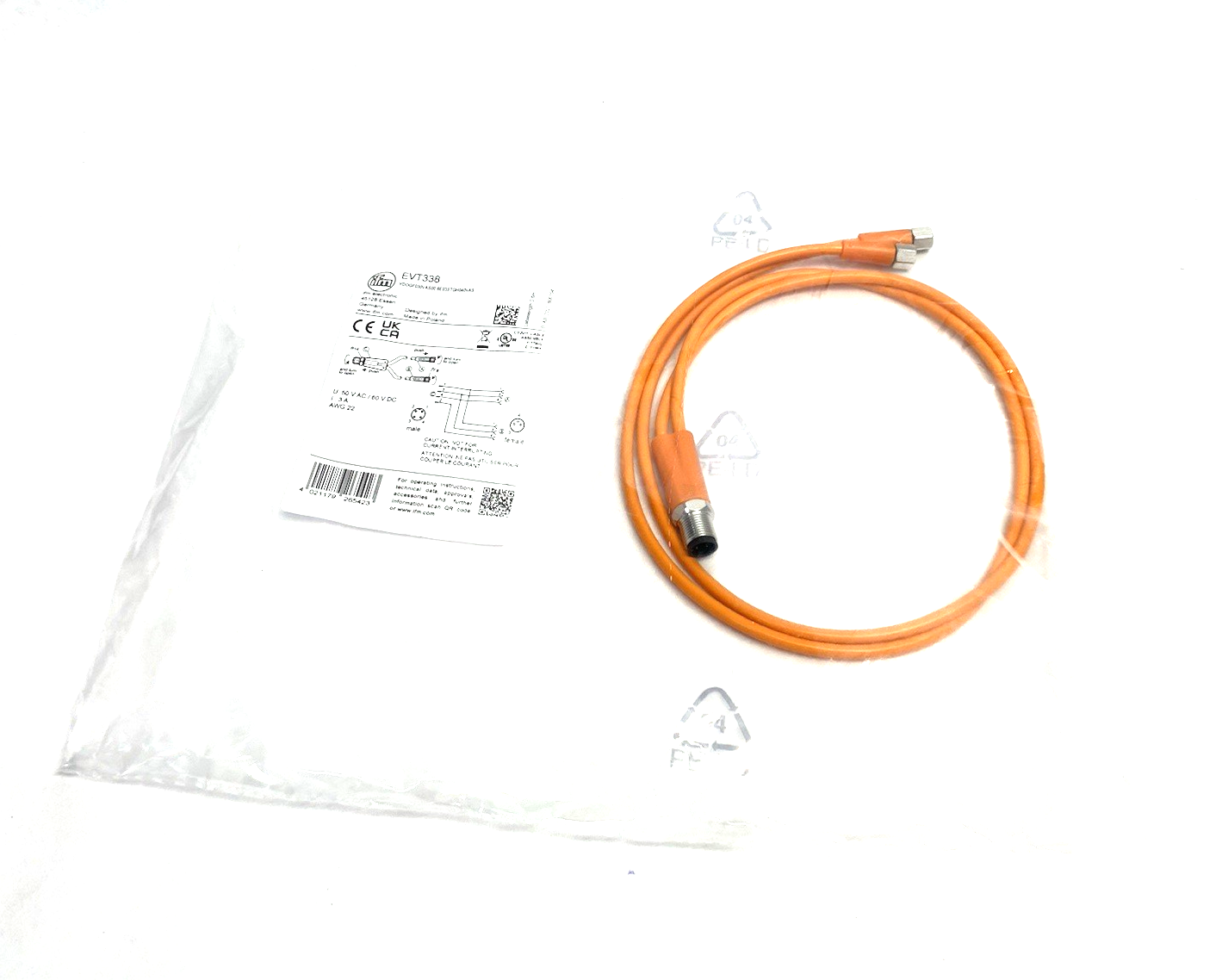 EVT338 | ifm A-Coded Y-Connection Cable YDOGF030VAS00,6E03STGH040VAS - New - Maverick Industrial Sales