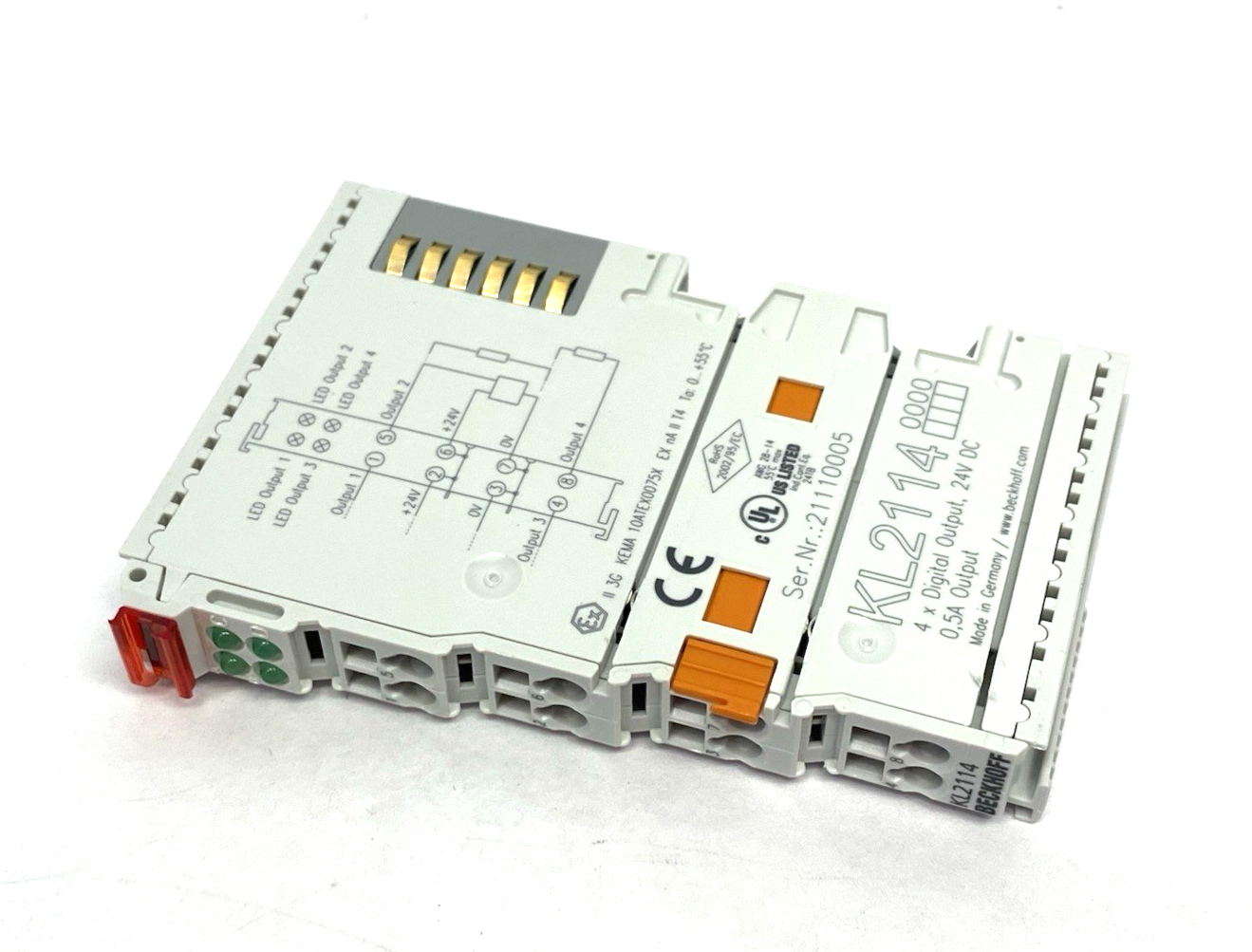 Beckhoff KL2114 4-Channel Digital Output Bus Terminal, 24VDC 0.5A - Maverick Industrial Sales