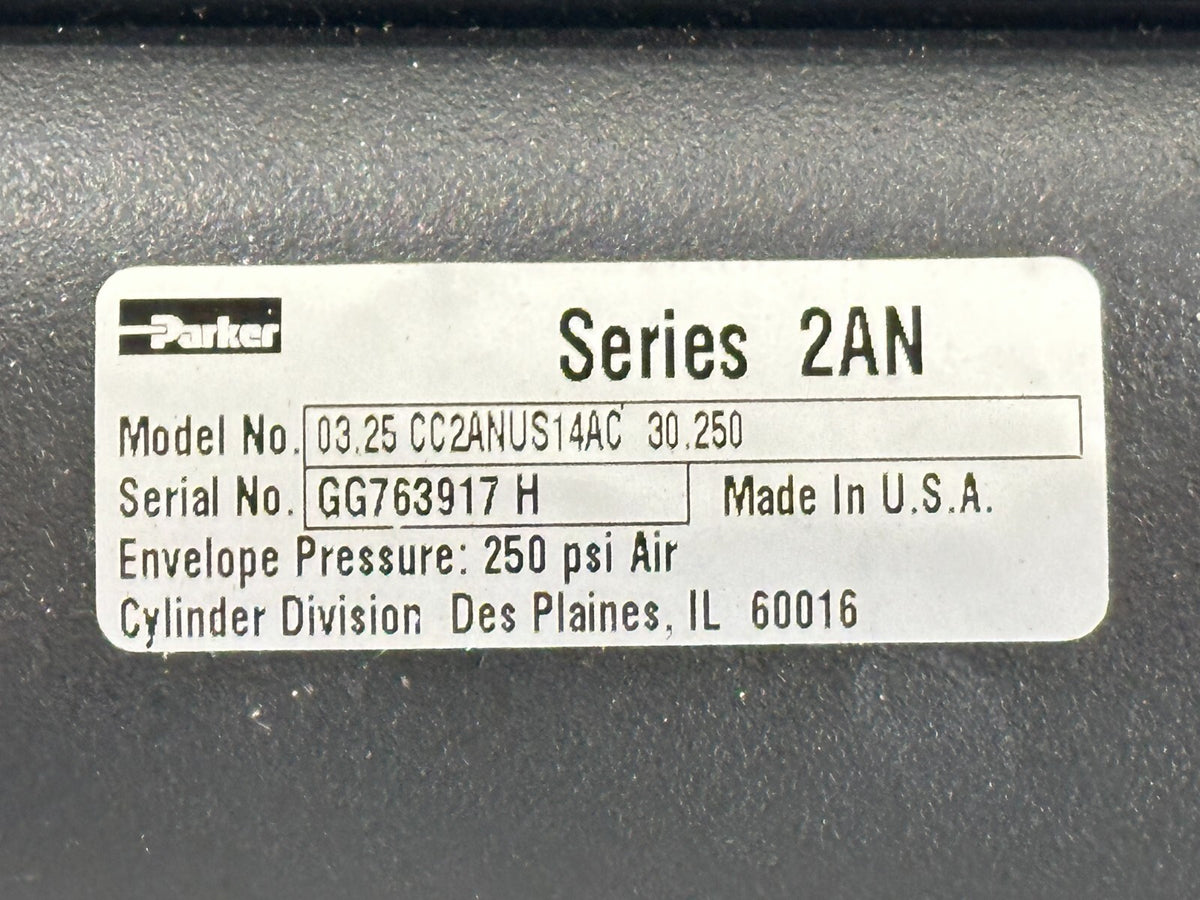 03.25 CC2ANUS14AC 18.250 | Parker 03.25 CC2ANUS14AC 30.250 Series 2AN Cylinder 3.25" Bore 30.25" Stroke - Maverick Industrial Sales