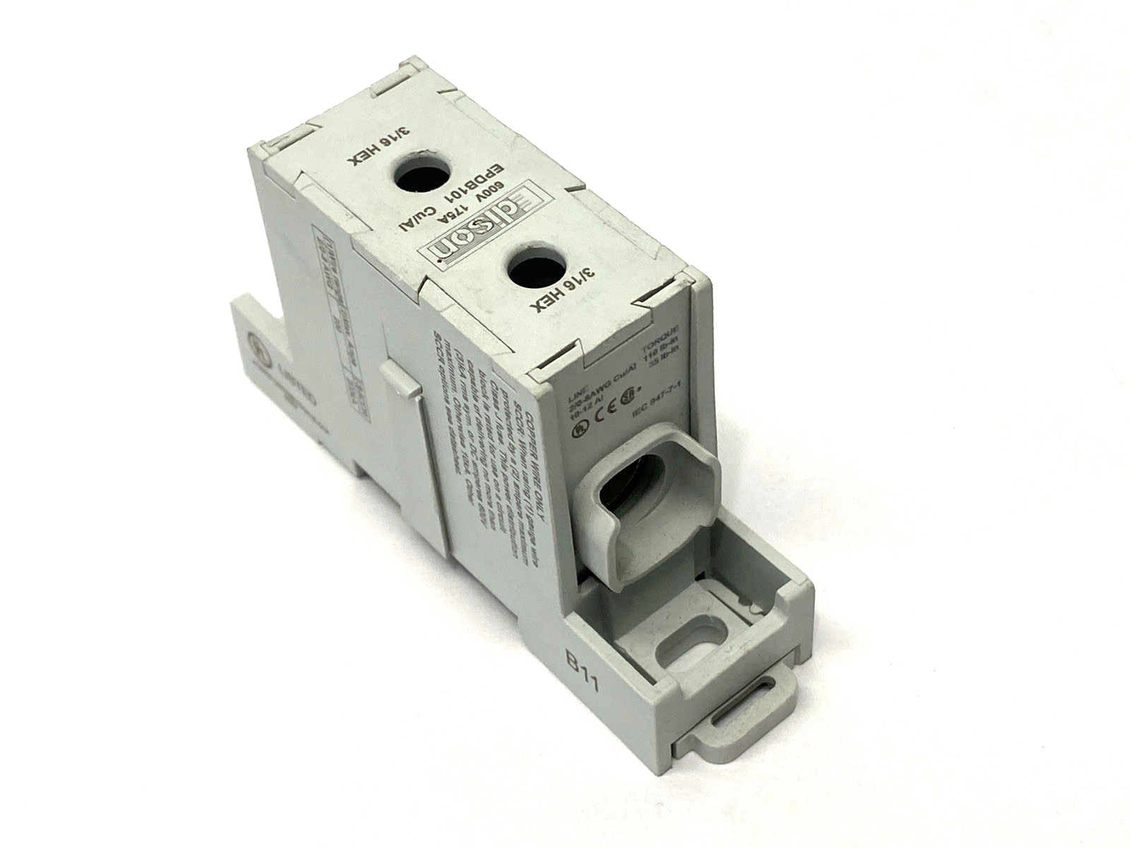 Edison EPDB101 Power Distribution Block 3/16" 600V 175A - Maverick Industrial Sales